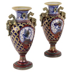 Coppia di Vasi in Maiolica a Lustro Gualdo Tadino Umbria Italia Anni '30