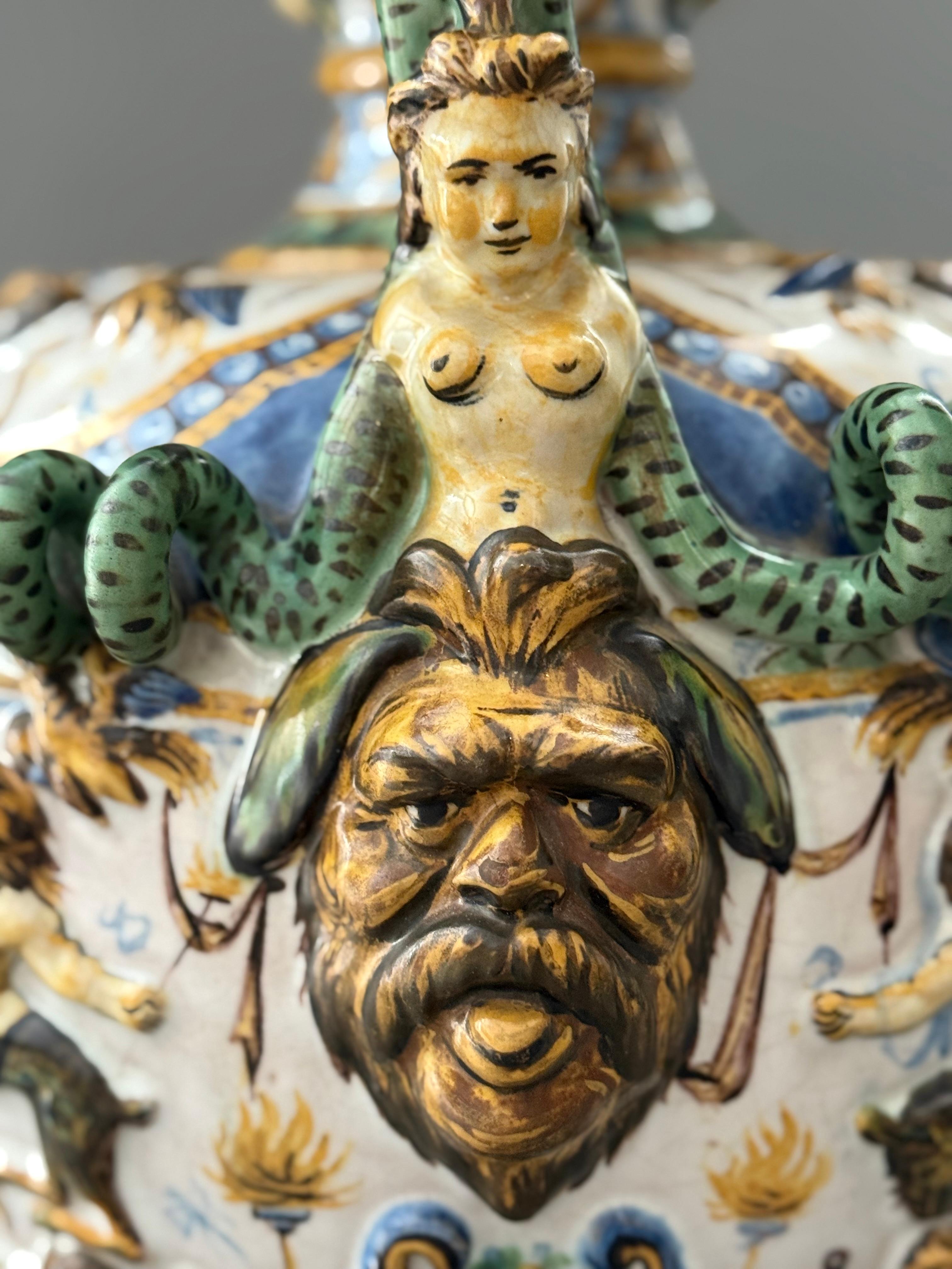 Gefäßkapsel in Maiolica - Neapel XIX secolo im Angebot 4