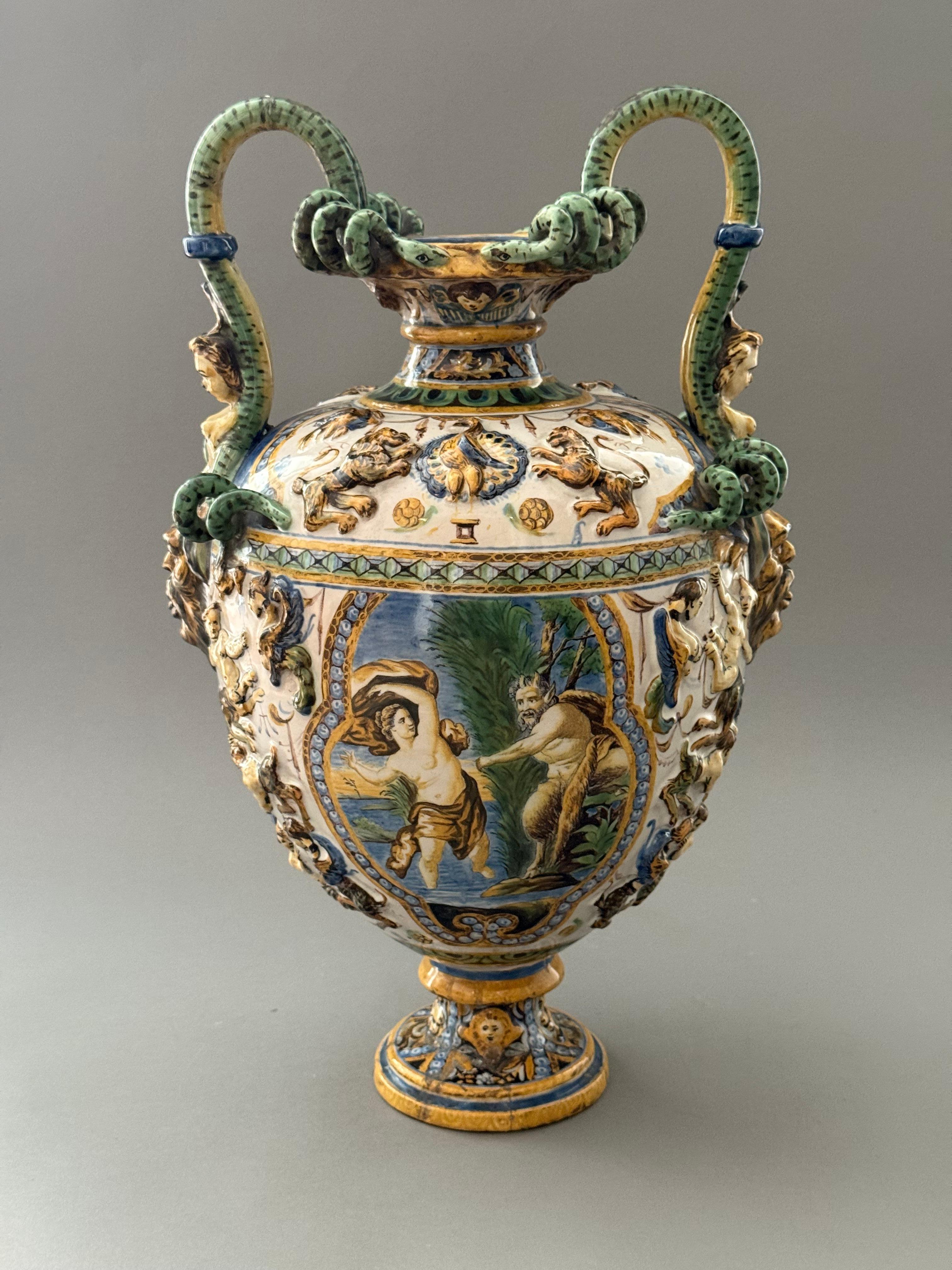 Gefäßkapsel in Maiolica - Neapel XIX secolo (Italienisch) im Angebot