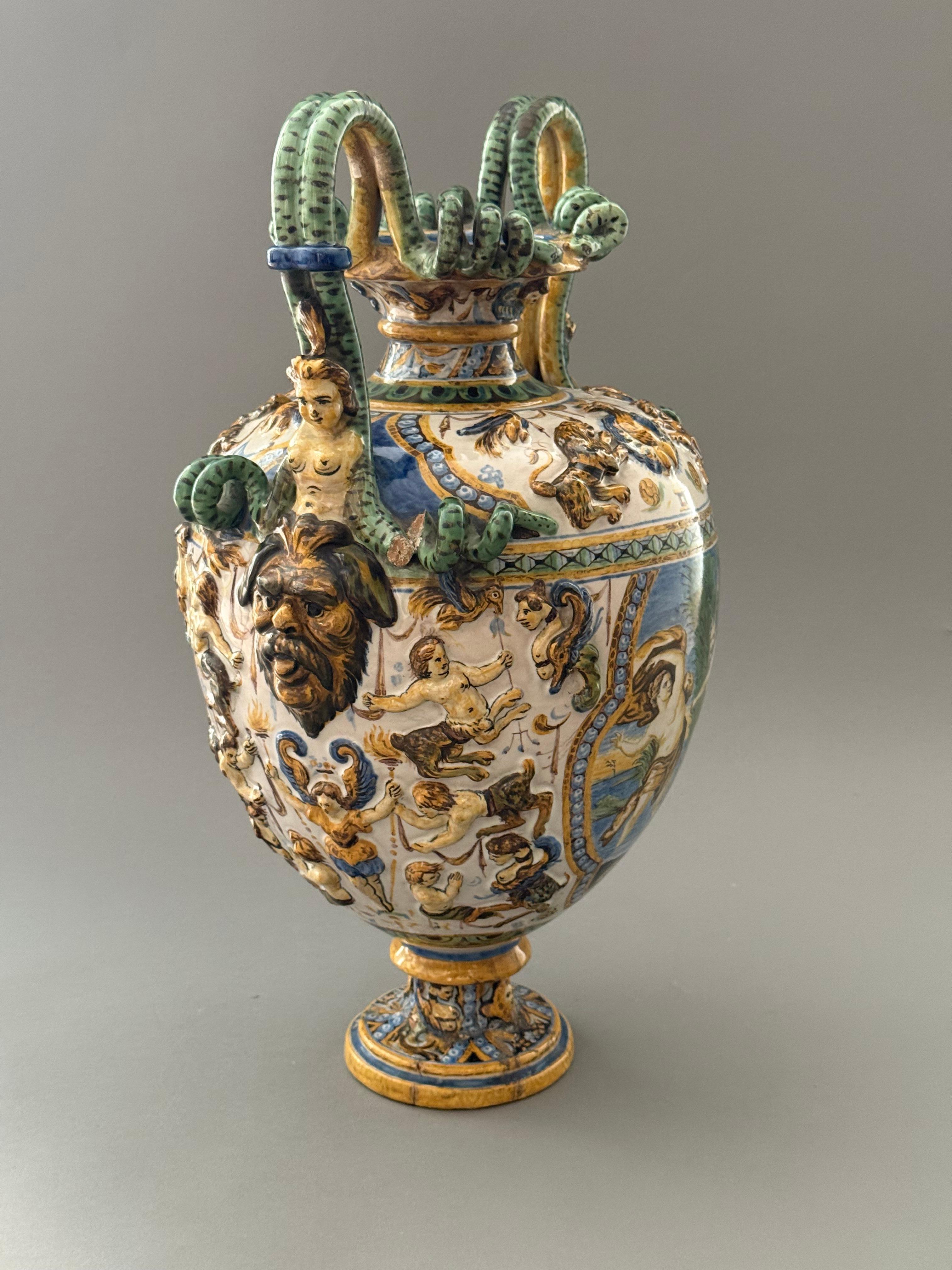 Gefäßkapsel in Maiolica - Neapel XIX secolo im Zustand „Gut“ im Angebot in Fidenza, IT