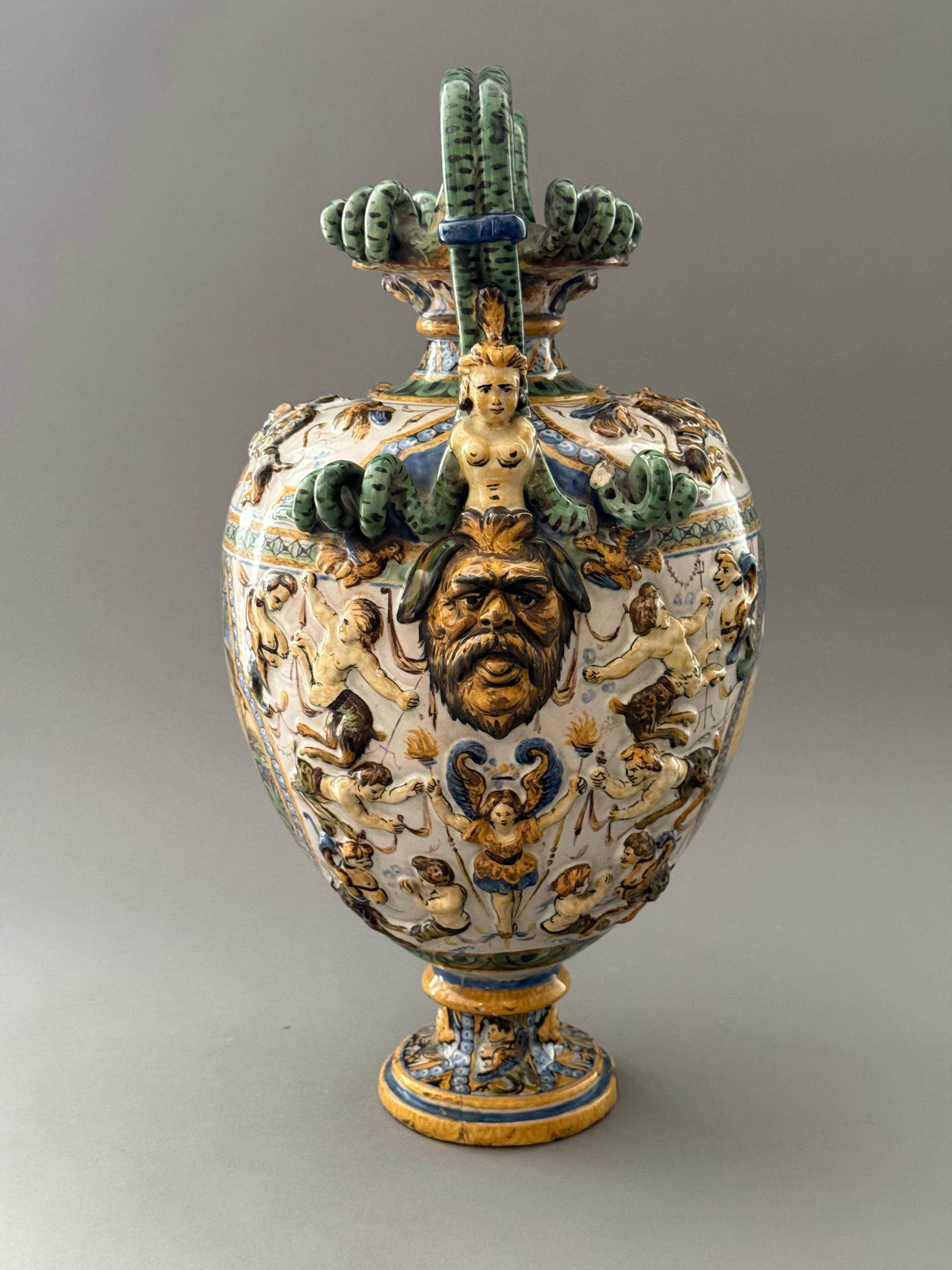 Gefäßkapsel in Maiolica - Neapel XIX secolo (19. Jahrhundert) im Angebot