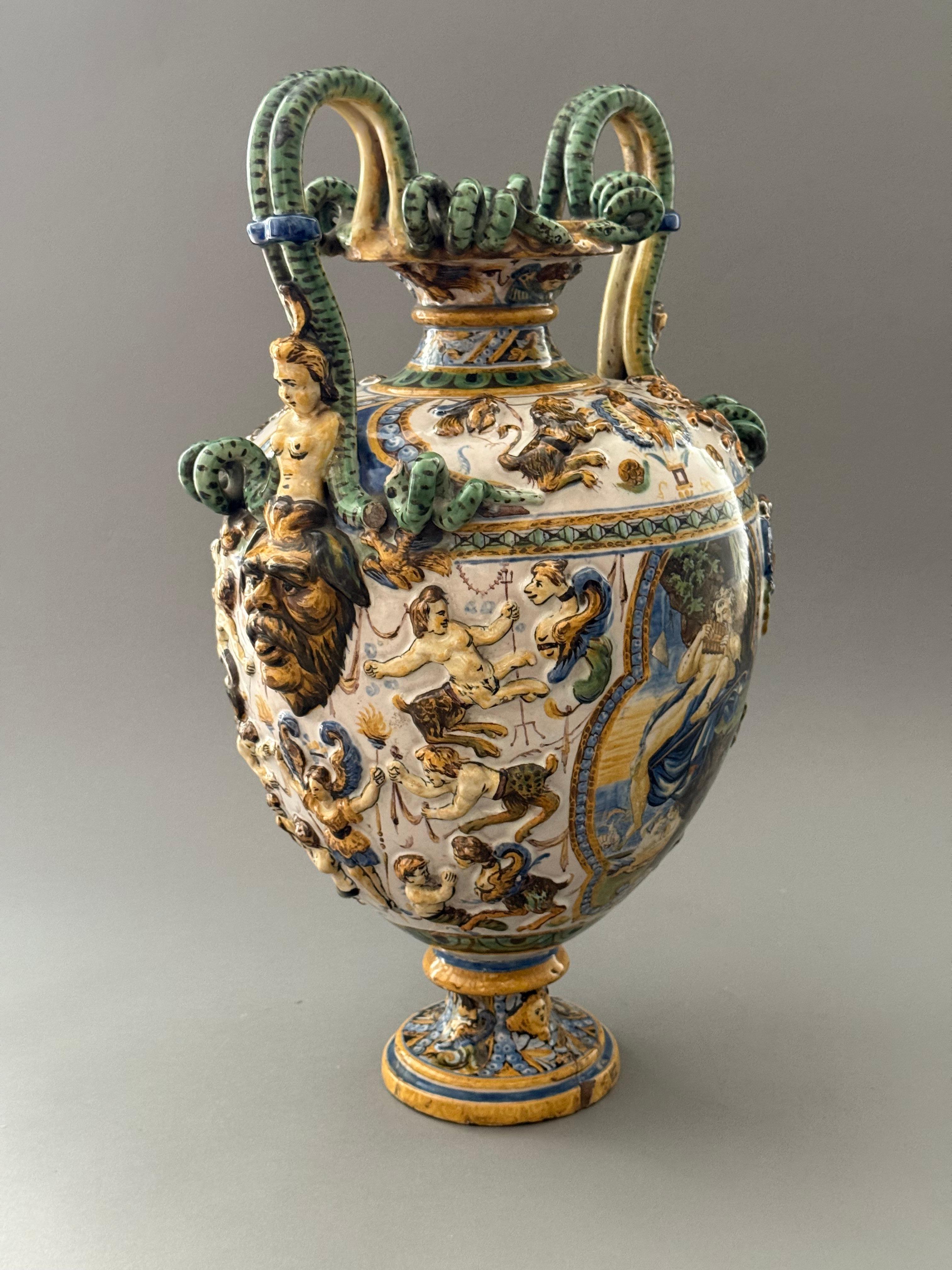 Gefäßkapsel in Maiolica - Neapel XIX secolo (Majolika) im Angebot