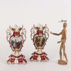 Pair of Porcelain Vases Old Paris - France 1830-1860