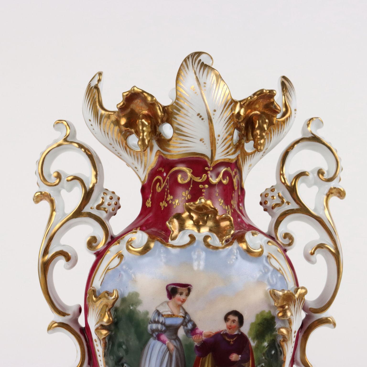 Other Pair of Porcelain Vases Old Paris - France 1830-1860 For Sale