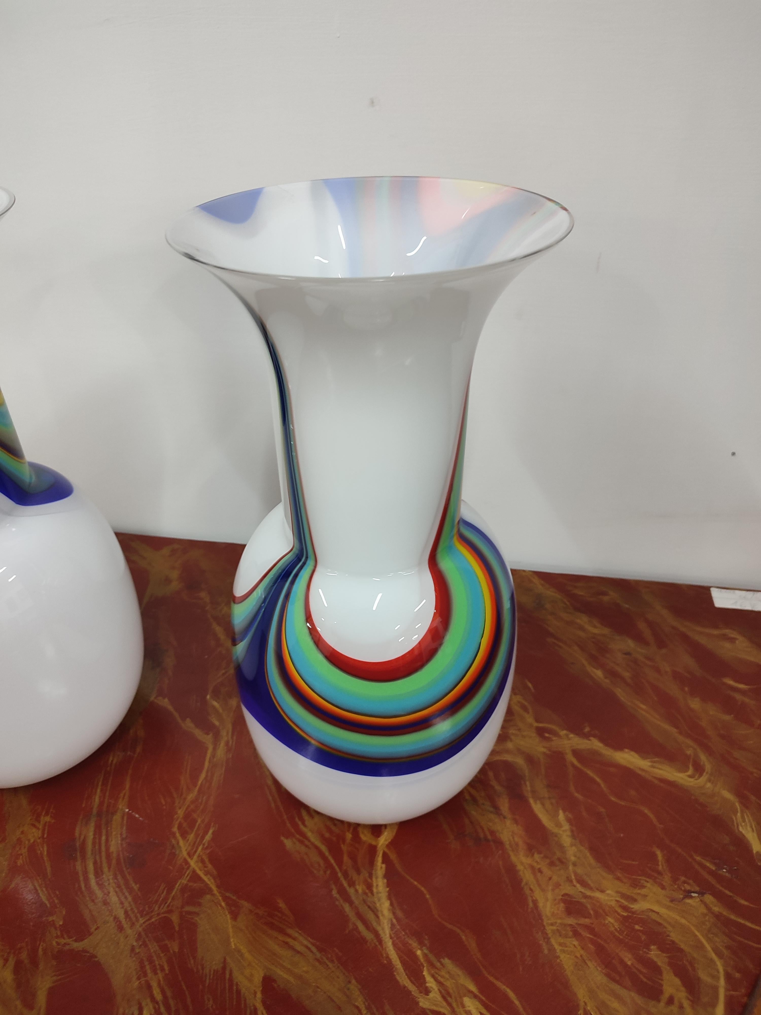 Modern Pair of blown glass vases  For Sale
