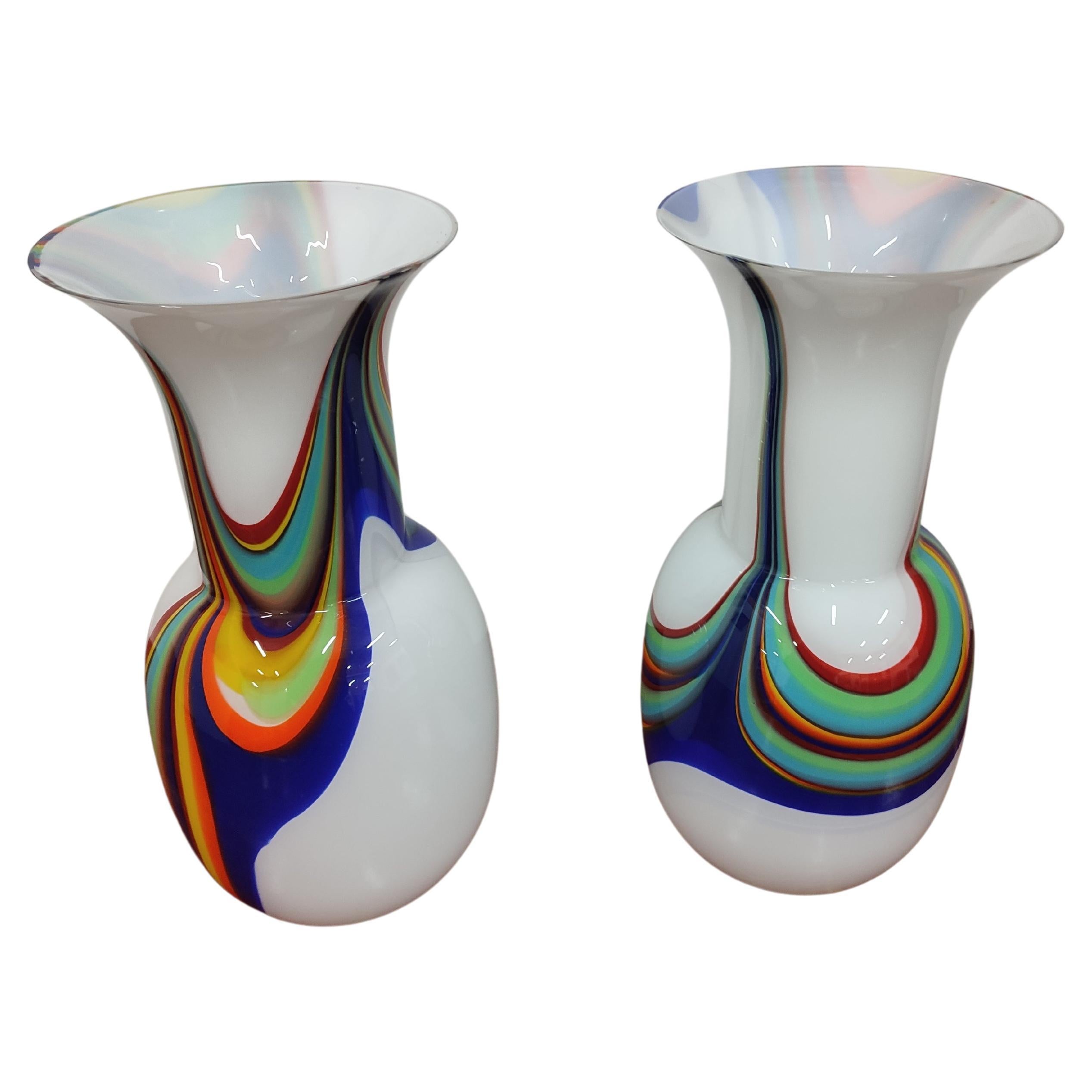 Pair of blown glass vases 