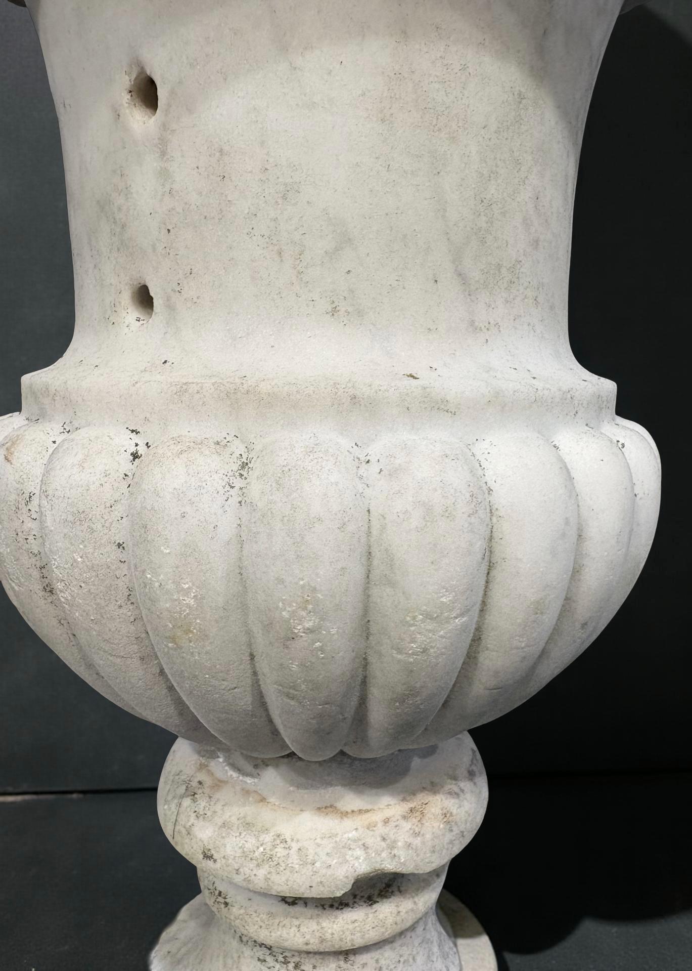 Pair of Medicean Vases in Carrara Marble 17th century period For Sale 2
