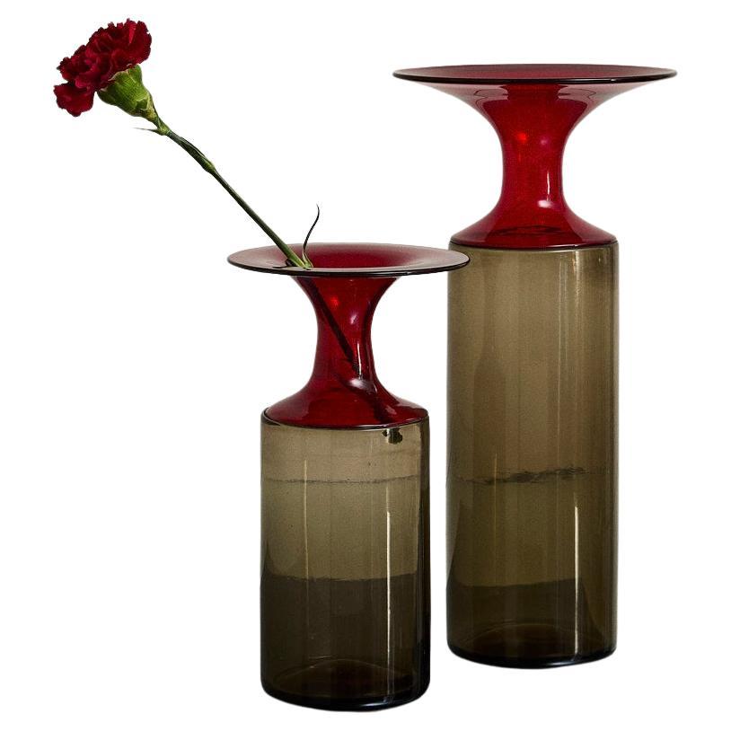 Paire de vases de la série Lapponi en verre de Murano, Tapio Wirkkala pour Venini. en vente