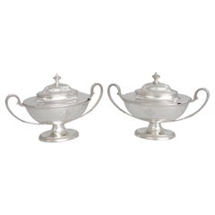 Pareja de azucareros de plata Jorge III, Thomas Chawner, Londres, 1783