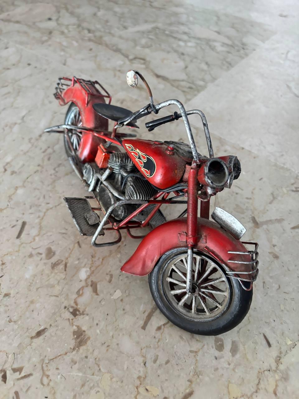 Mid-Century Modern Tin toys big car, small motorcycle 20th century For Sale