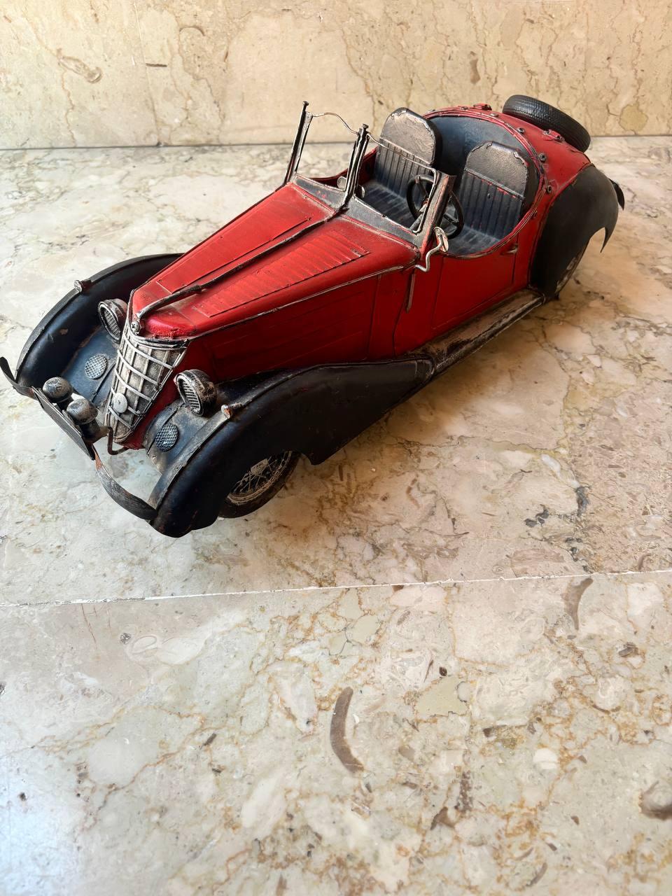 Hand-Crafted Tin toys big car, small motorcycle 20th century For Sale
