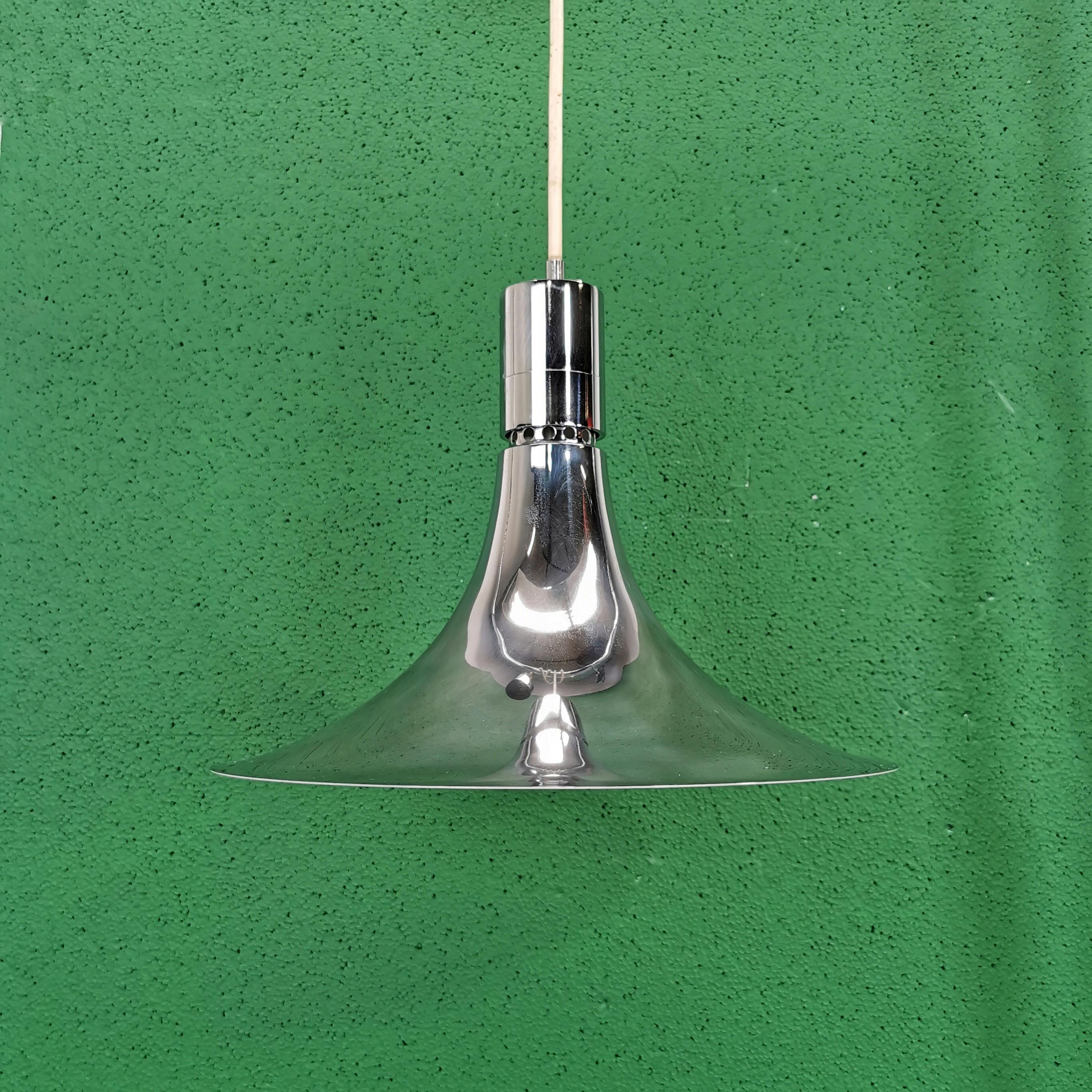 Italian Paire de lustres AM/AS Franco Albini pour Sirrah 1960 version chromée en vente