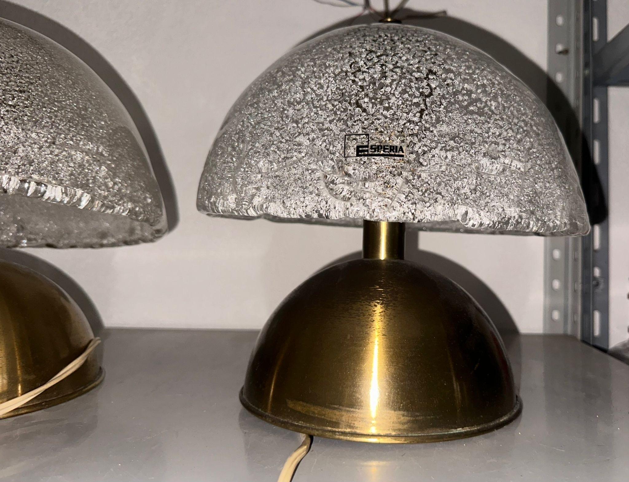 Tischlampen aus Murano-Vetro und Armaturen von Angelo Brotto für Esperia mit originalen Pressen Da a Italia, 60er Jahre