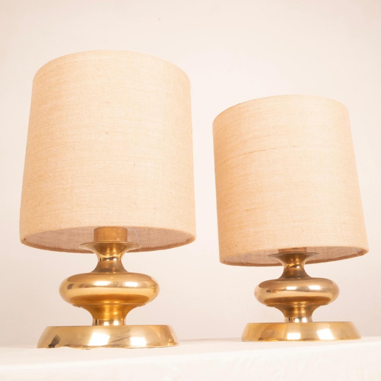 Pair Lamps C-363 Gold Edition24K Lights Italy 1970 In Good Condition For Sale In Conversano, IT