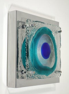 Pair of Esperia wall lamps glass design by Angelo Brotto, 1960s.