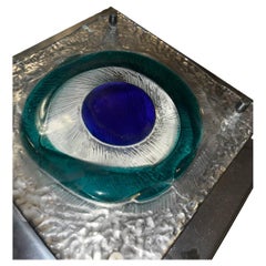 Coppia lampade da parete Esperia design vetro di Angelo Brotto, anni 60'.