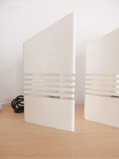 Pair table lamps "The Characters" Tronconi white perspex design