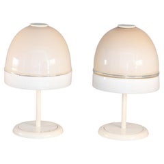 Paire de lampes de table en verre, Leucos 1970
