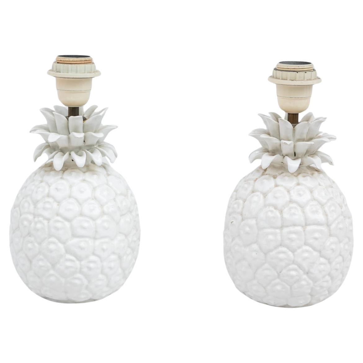 Paar Porzellanlampen 'ANANAS', 1970er Jahre