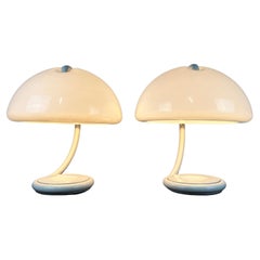 Pair of space age Cobra lamps by Elio Martinelli for Martinelli Luce 1960s'