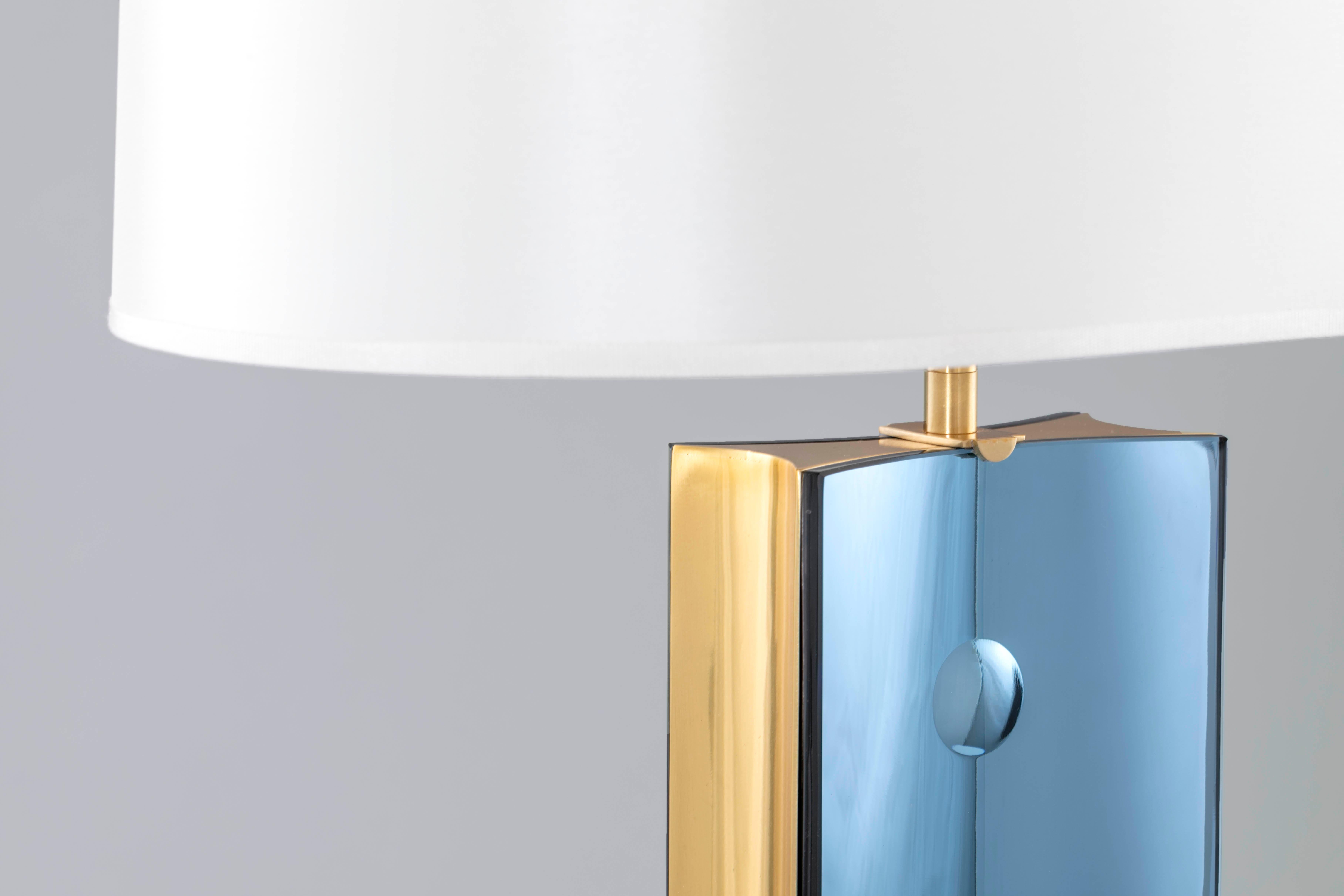 Paar blaue TEGOLINE-Lampen (Moderne der Mitte des Jahrhunderts) im Angebot
