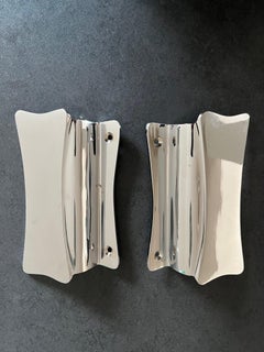 Pair of 1950s Vintage Top Handles in Silver-plated Brass