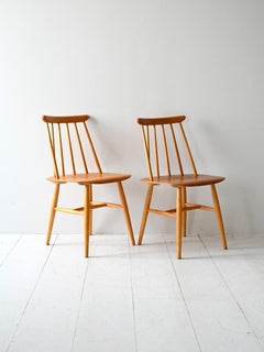 Originales Paar Fanett-Stühle aus den 1950er Jahren