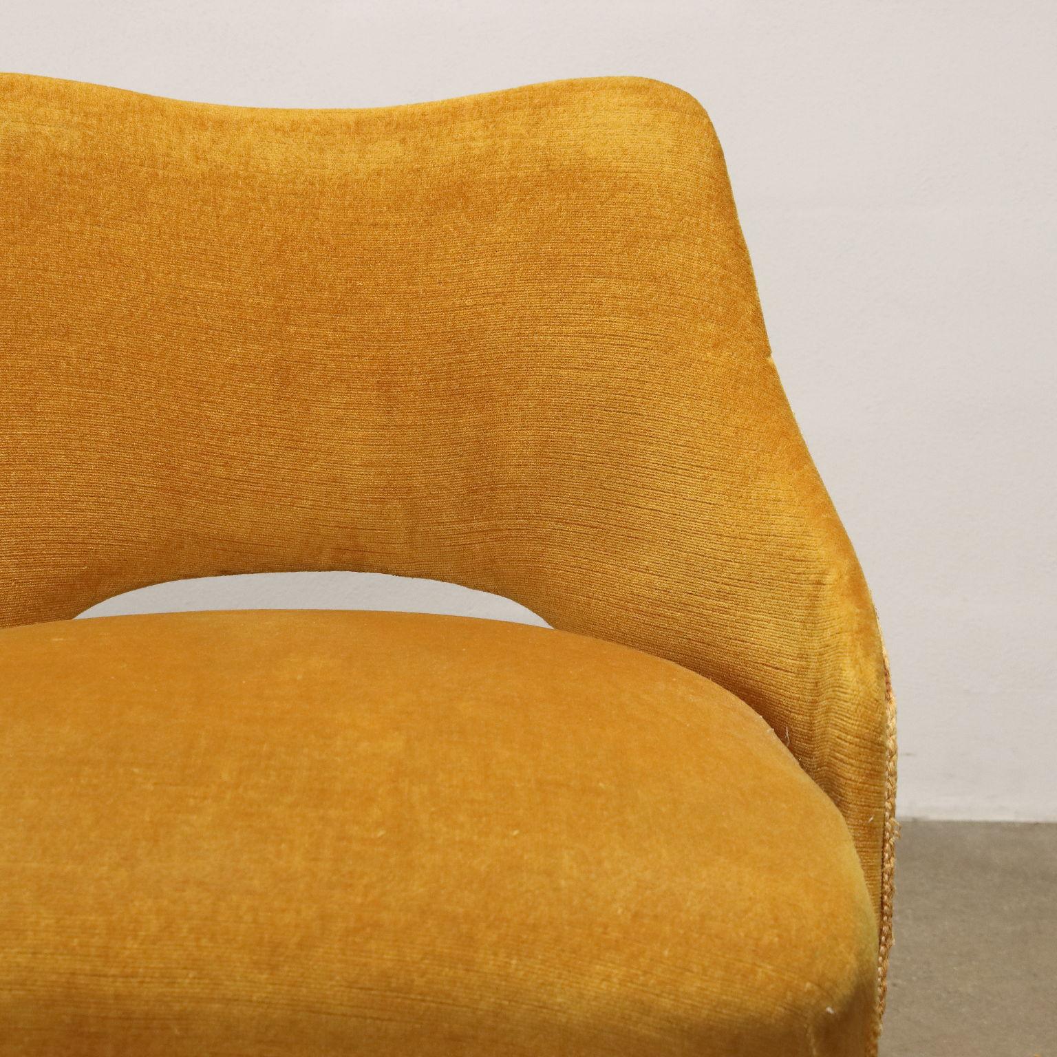 Paire de fauteuils ocre des années 50-60 Bon état - En vente à Milano, IT