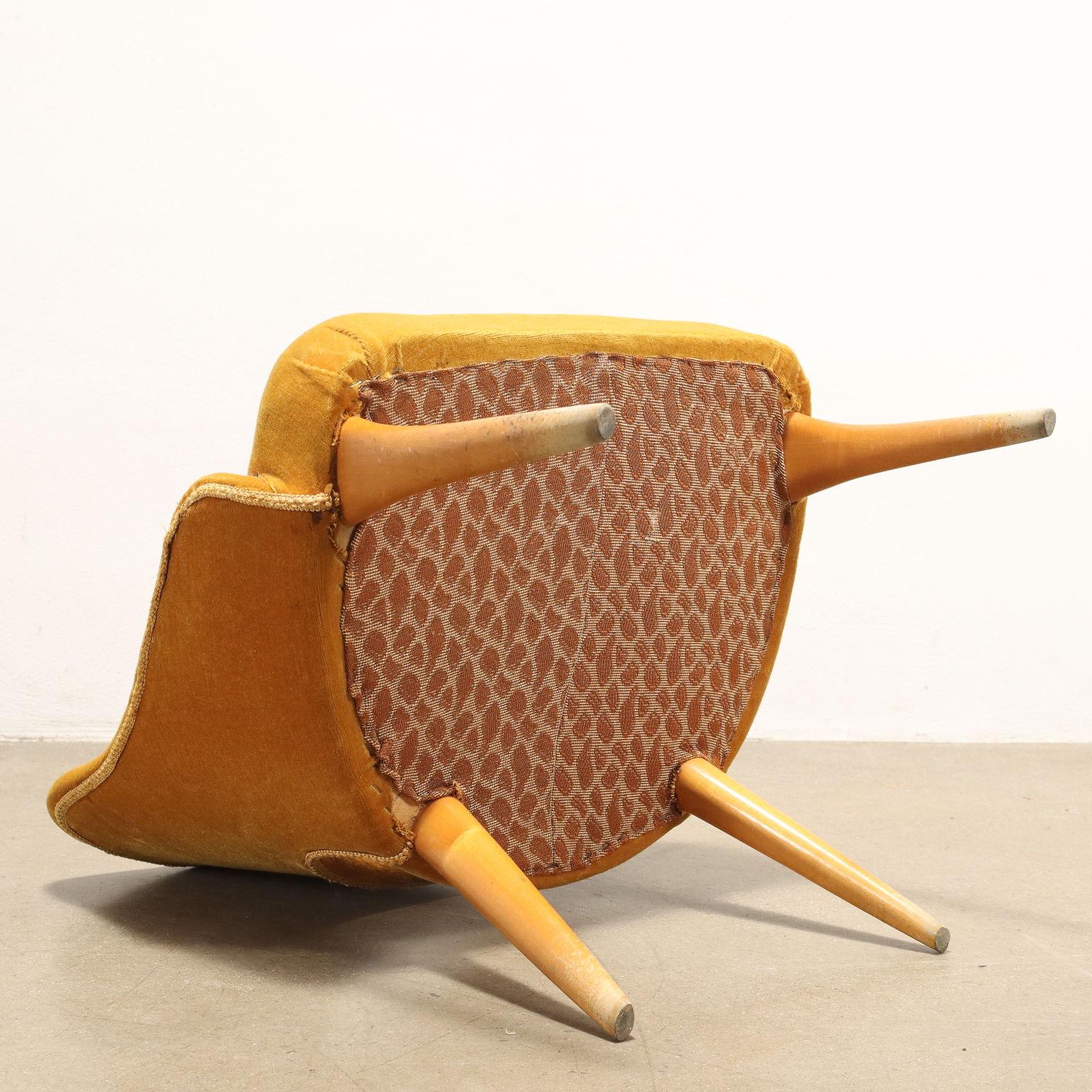 Paire de fauteuils ocre des années 50-60 en vente 2