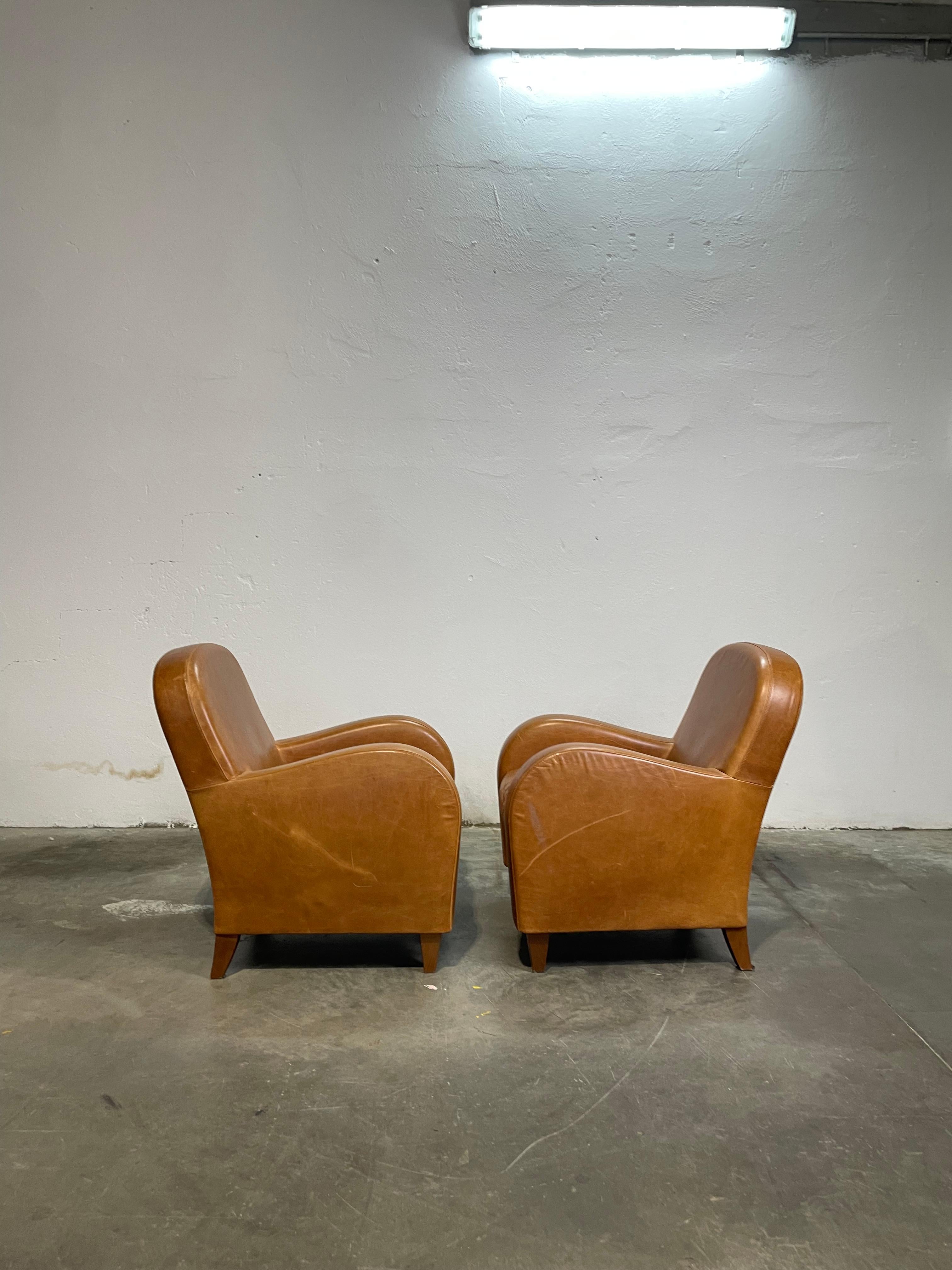 Cuir Coppia poltroncine daisy poltrona Frau en vente