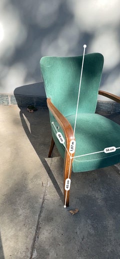 Coppia Poltrone Anni 50, Velluto, Velvet, Armchairs, 50s