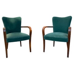 Coppia Poltrone Anni 50, Velluto, Velvet, Armchairs, 50s