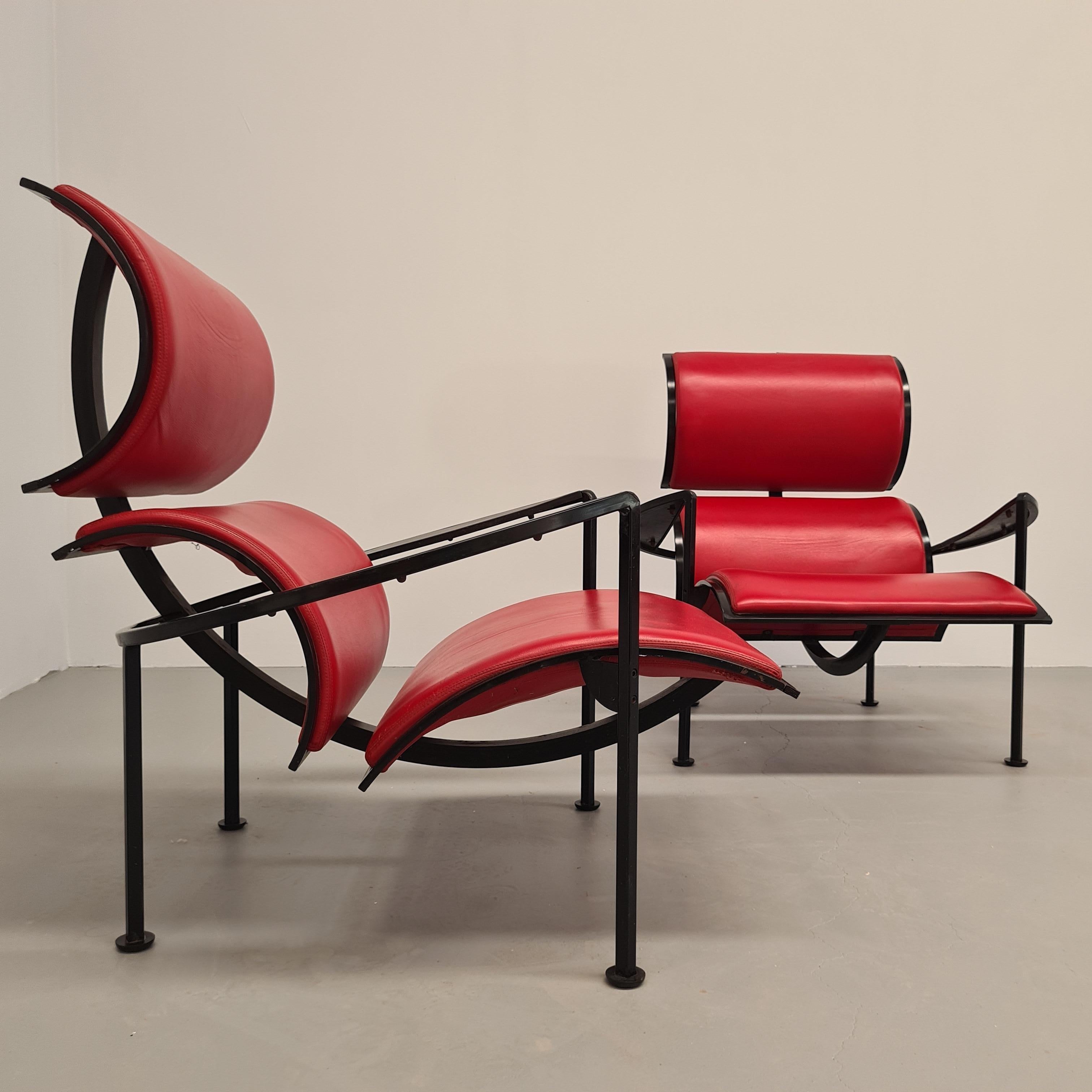 Postmoderne fauteuils design italiens des années 80 'Signora Chan' C. Forcolini for Alias en vente