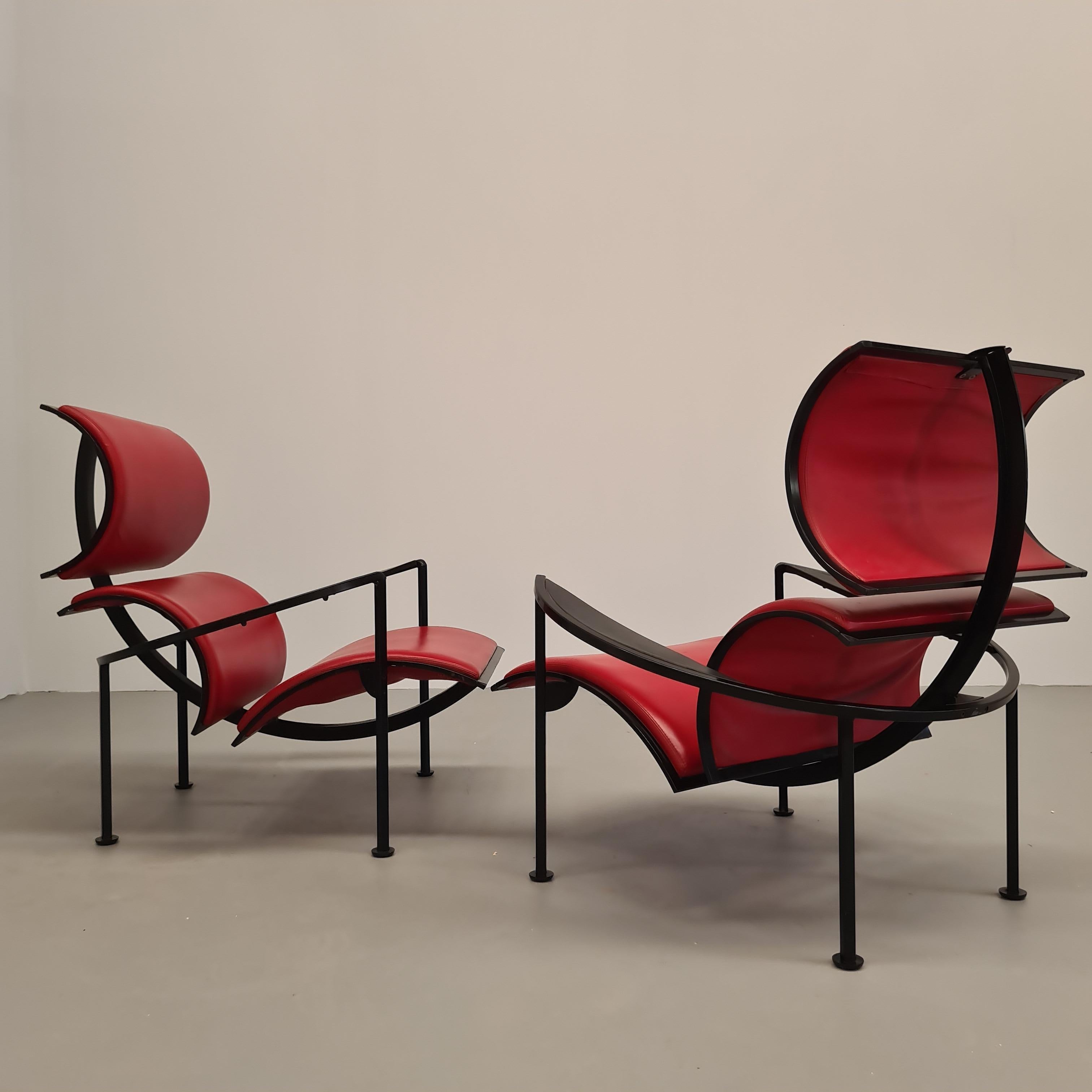 Italian fauteuils design italiens des années 80 'Signora Chan' C. Forcolini for Alias en vente