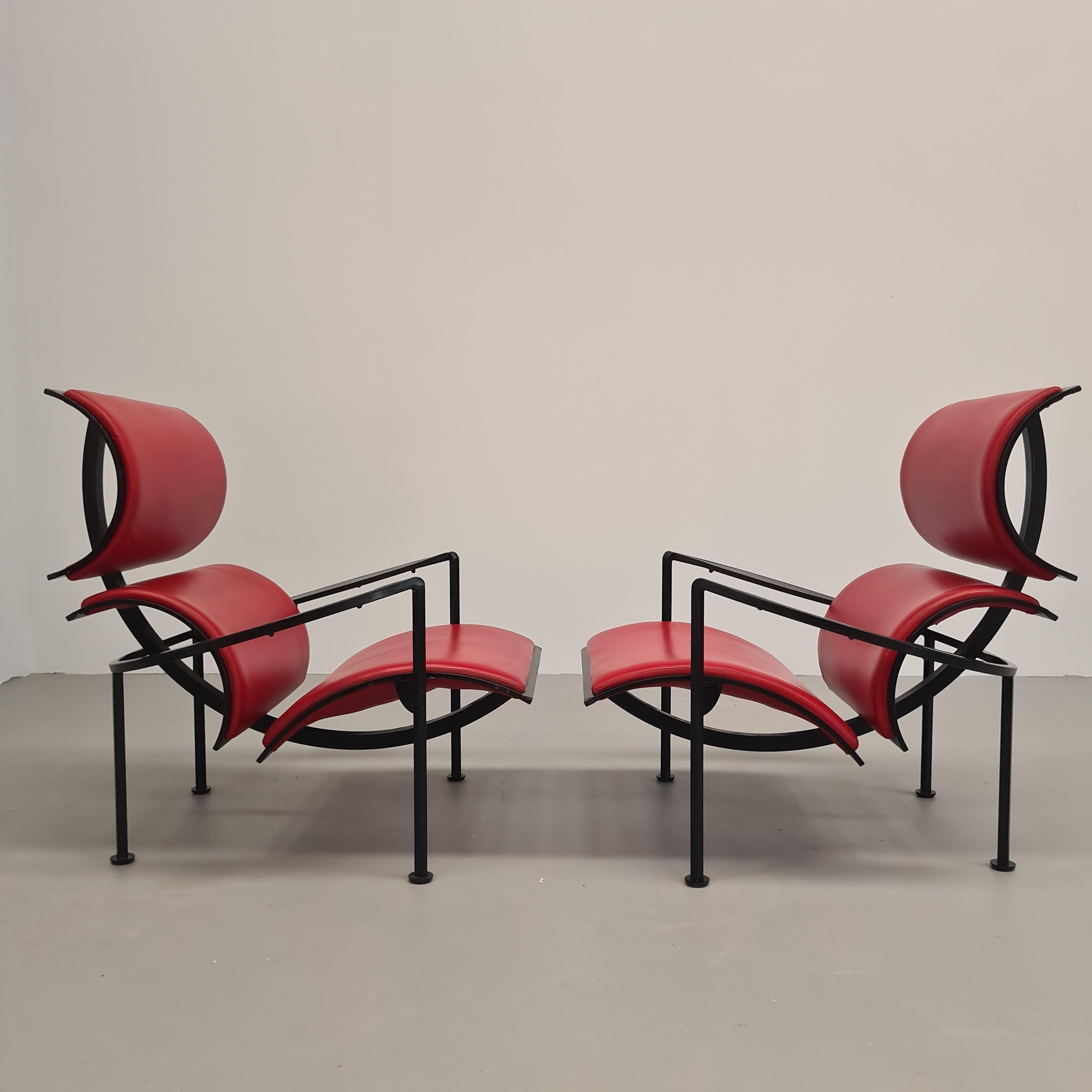 fauteuils design italiens des années 80 'Signora Chan' C. Forcolini for Alias Bon état - En vente à Milano, MI
