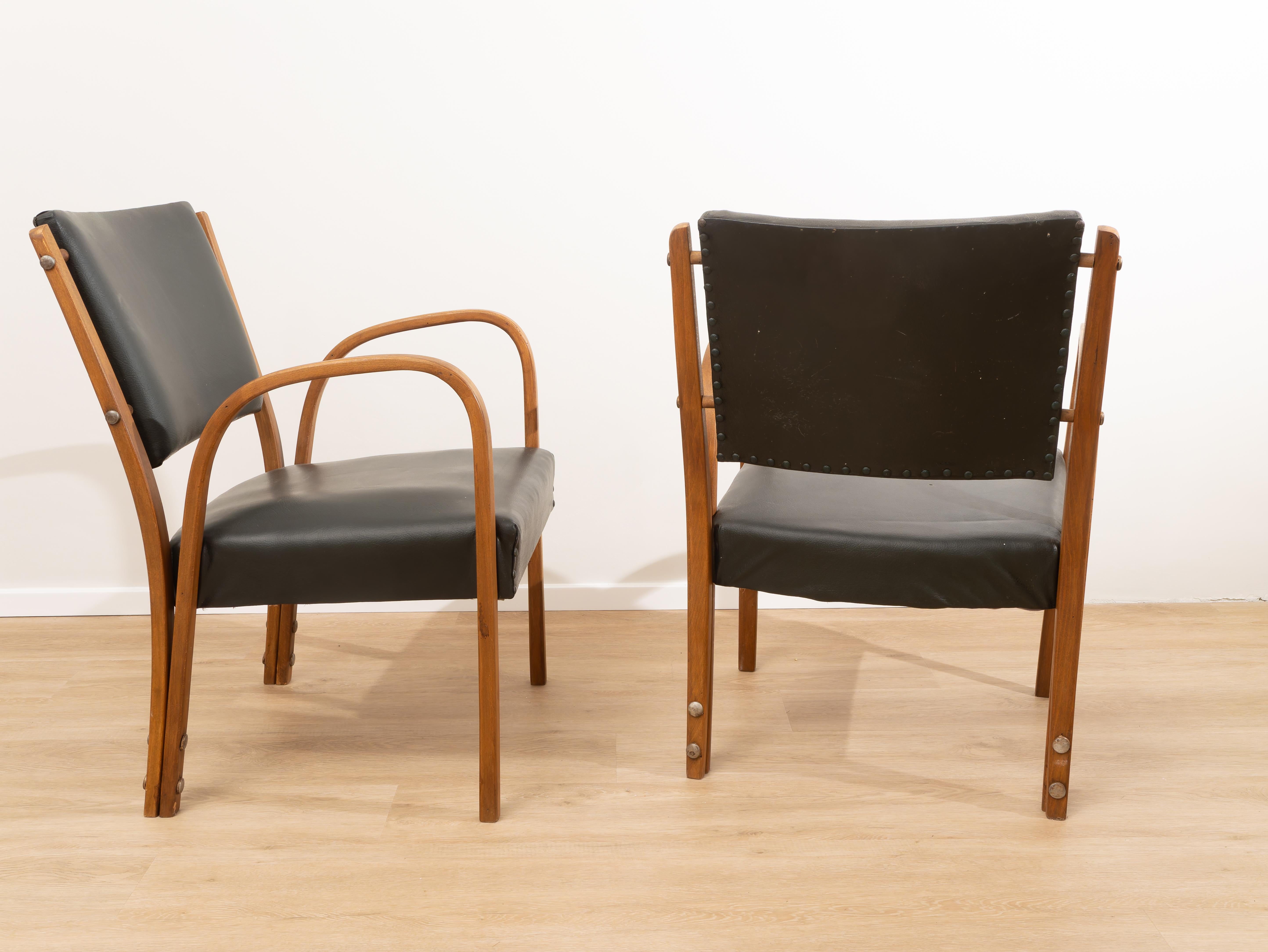 Paire de fauteuils de Luigi Ricci, années 1950 Bon état - En vente à Bastia Umbra, IT