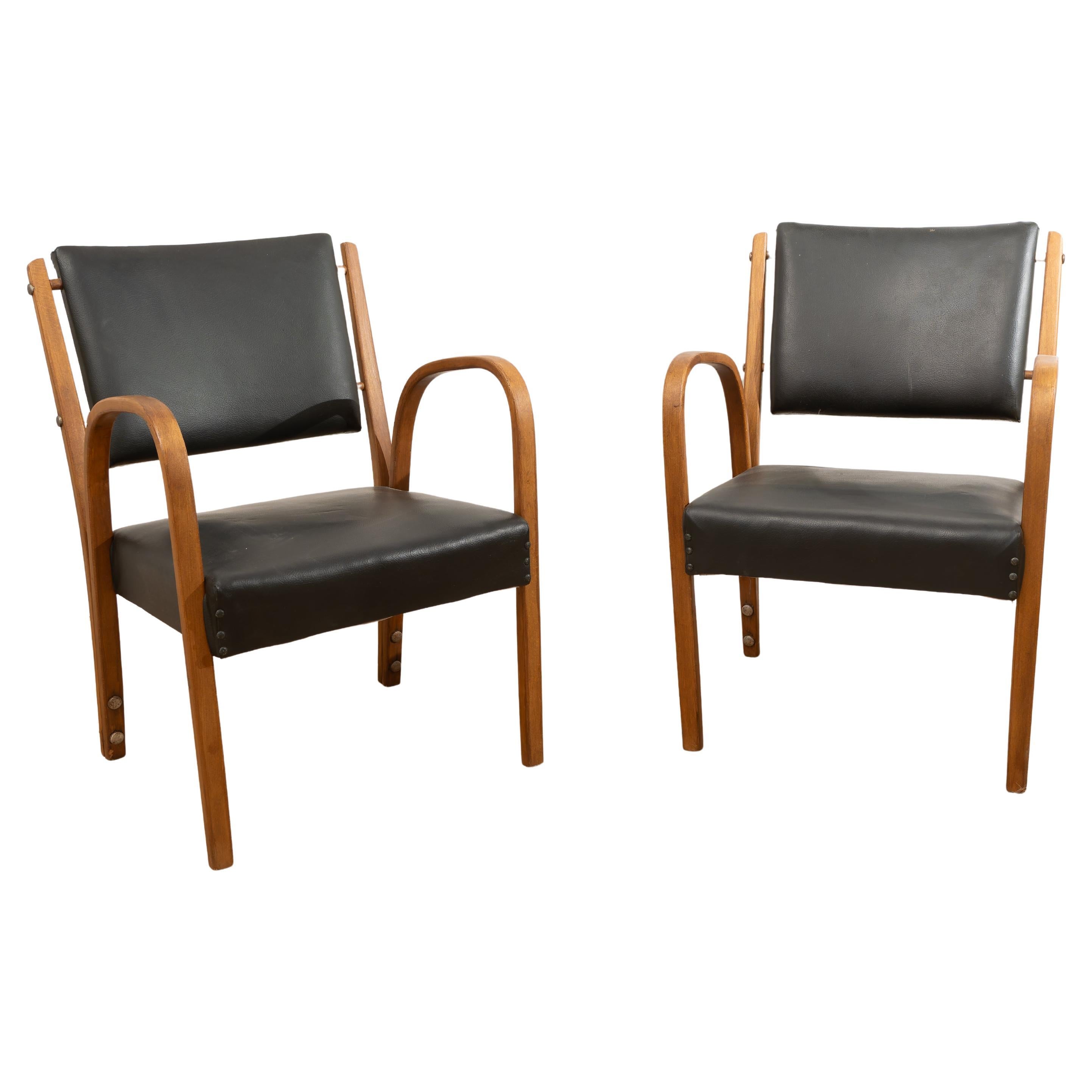 Pair of Armchairs by Luigi Ricci, 1950s
