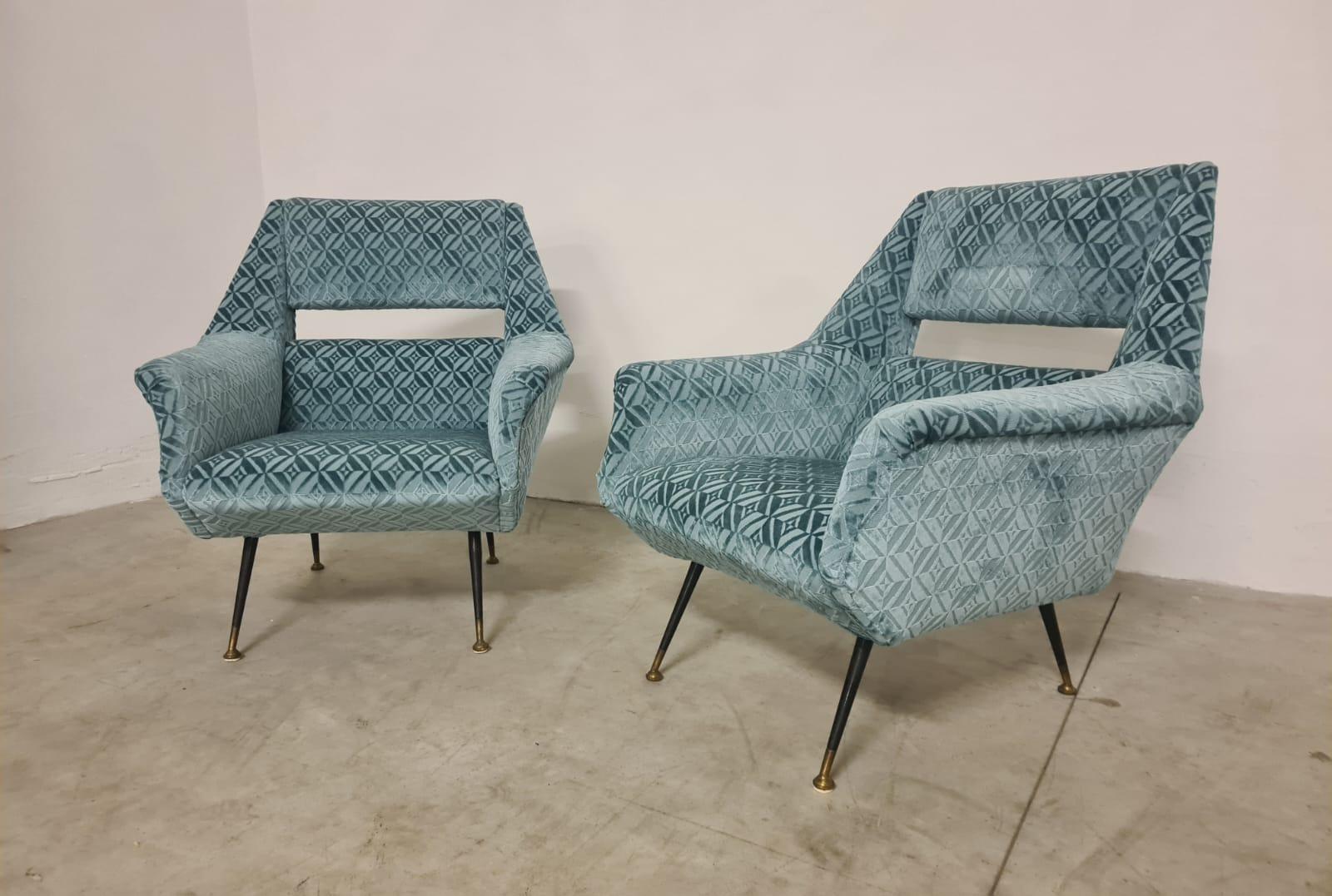 Mid-20th Century Paire de fauteuils Gigi Radice pour Minotti en vente