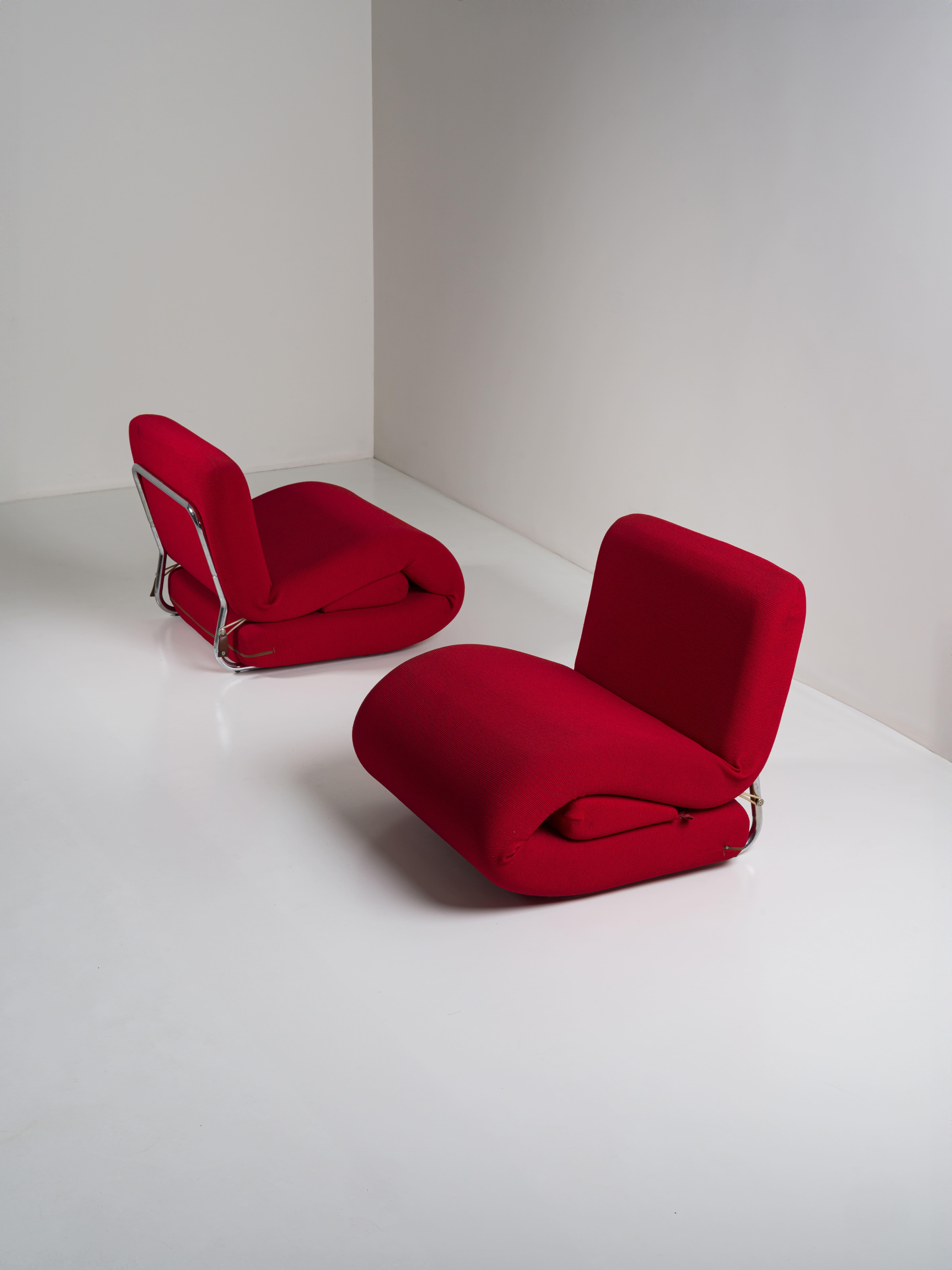 Coppia poltrone-letto mod. Poppy Antonio Citterio Paolo Nava per 4p Italy 1970 Italian en venta