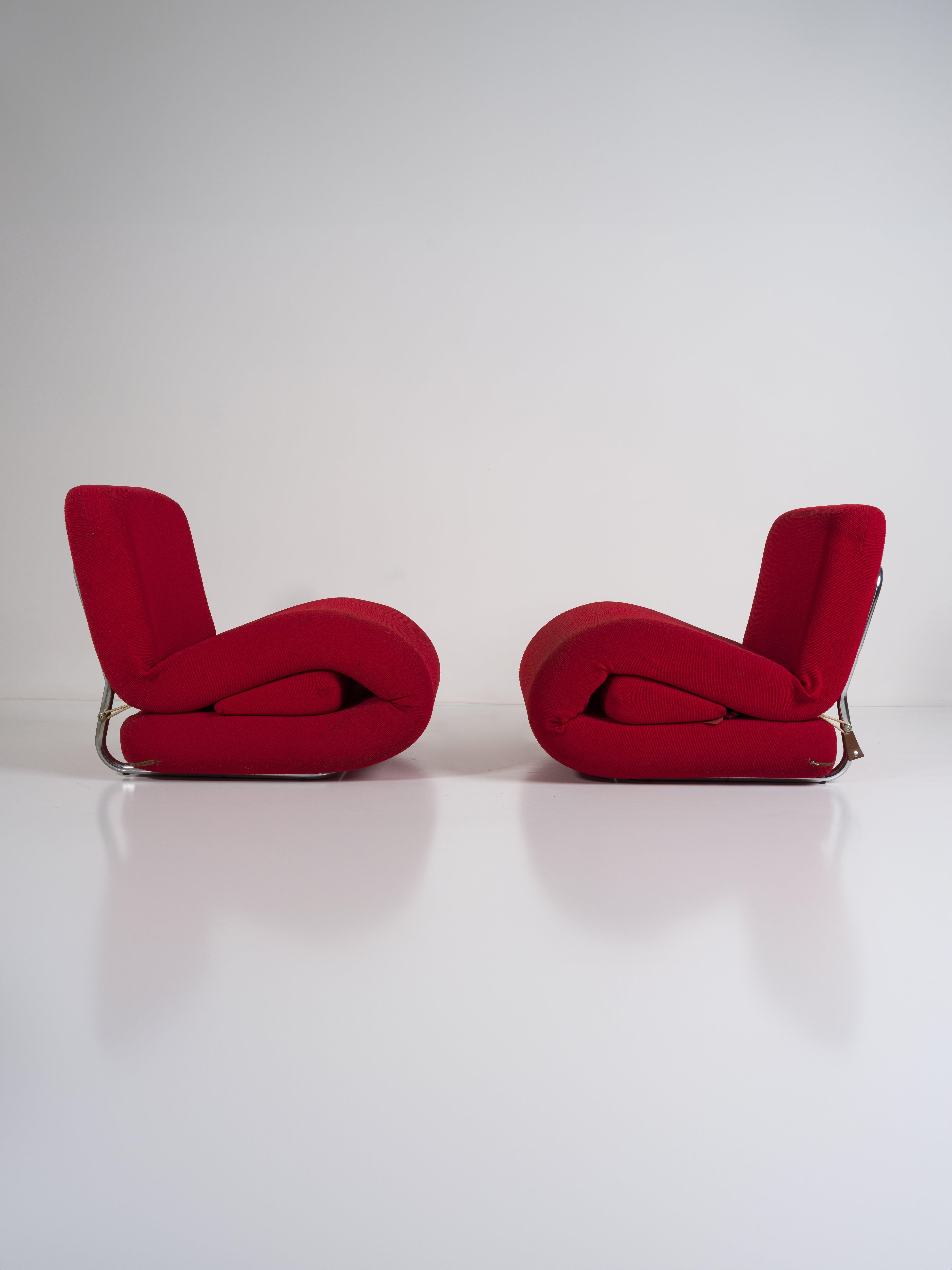 Coppia poltrone-letto mod. Poppy Antonio Citterio Paolo Nava per 4p Italy 1970 Late 20th Century en venta