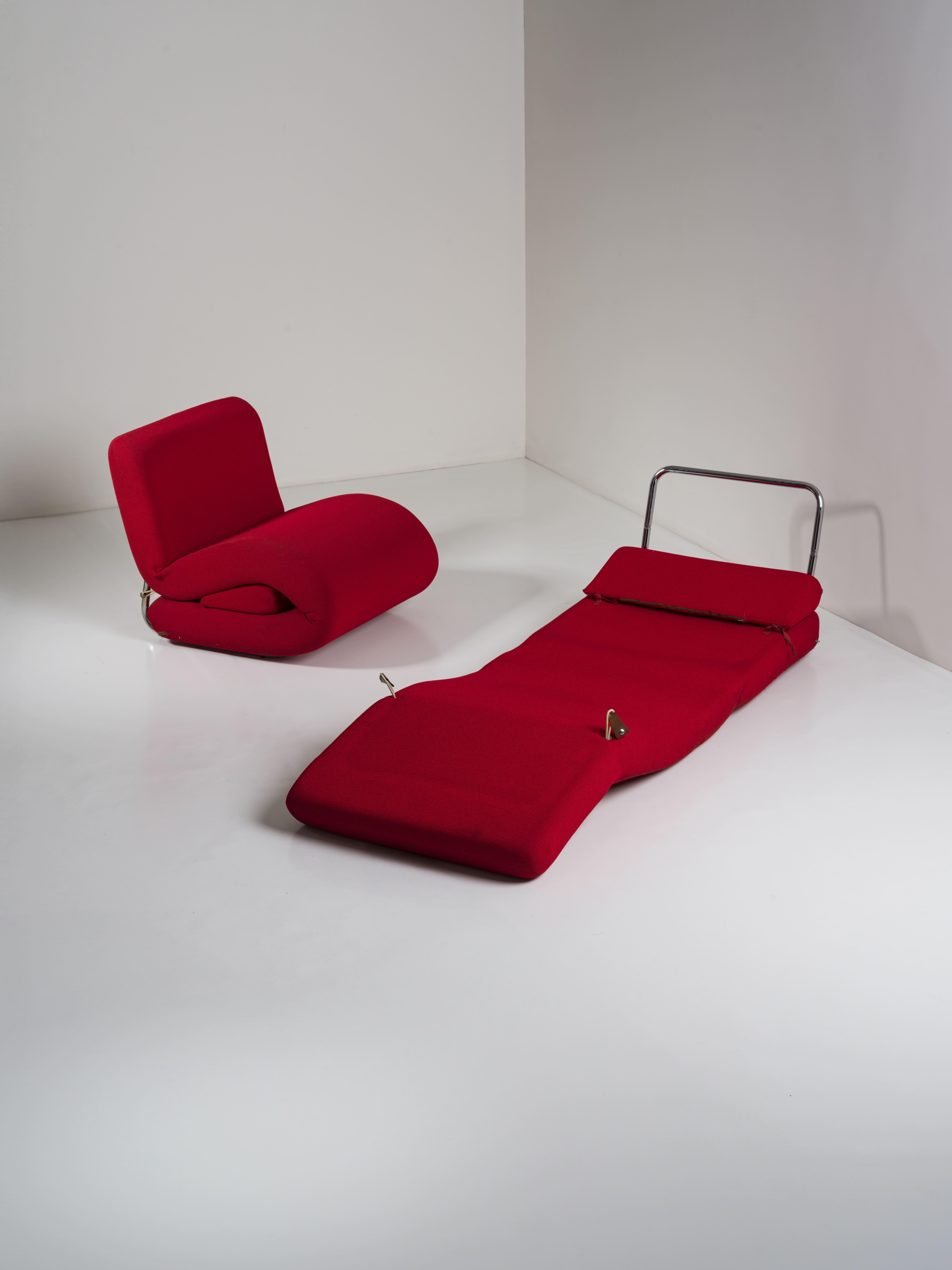 Coppia poltrone-letto mod. Poppy Antonio Citterio Paolo Nava per 4p Italy 1970 Acero en venta