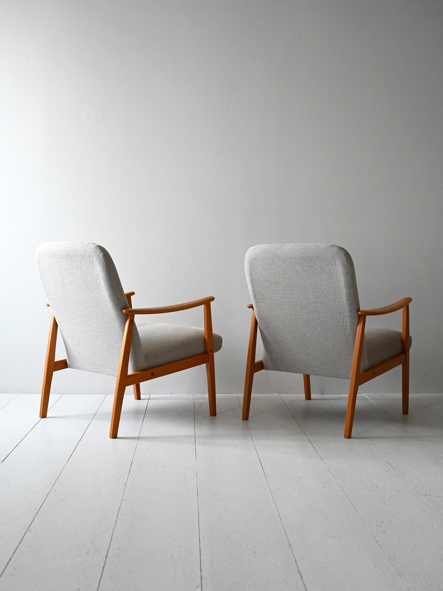 Scandinavian Coppia poltrone scandinave mid-century in rovere in vendita