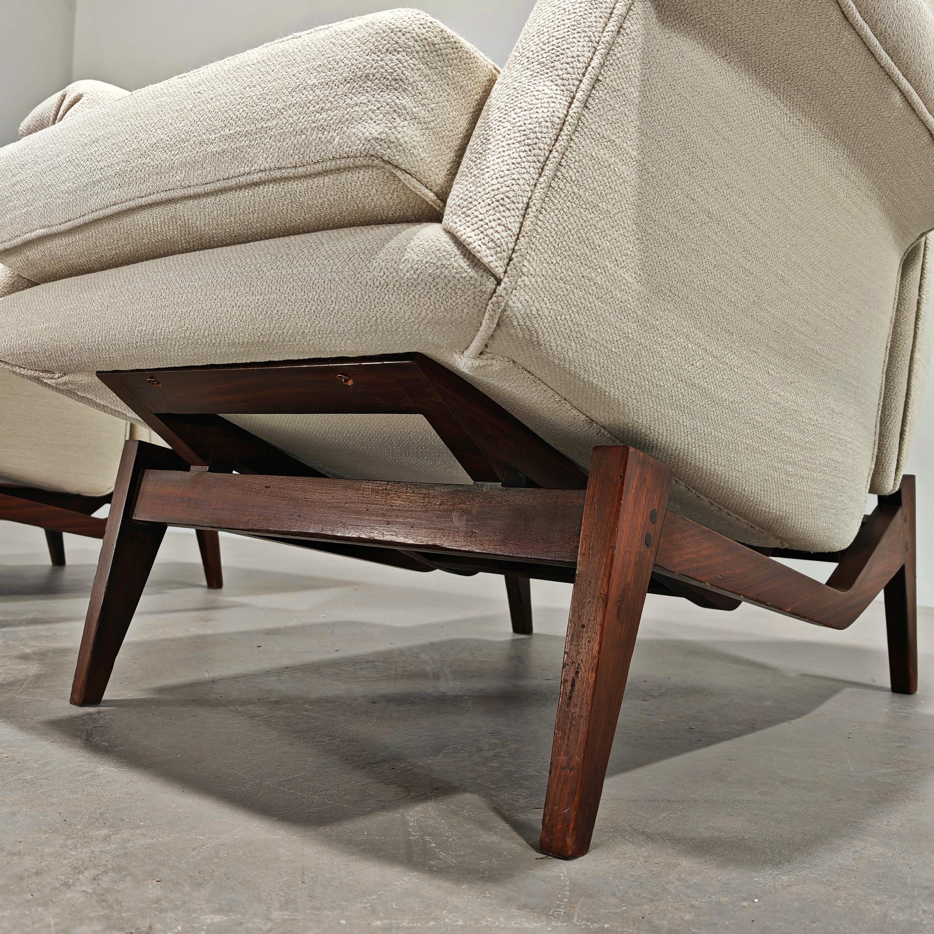 pair of scandinavian style armchairs Italian production 60s attribution  Dassi 10