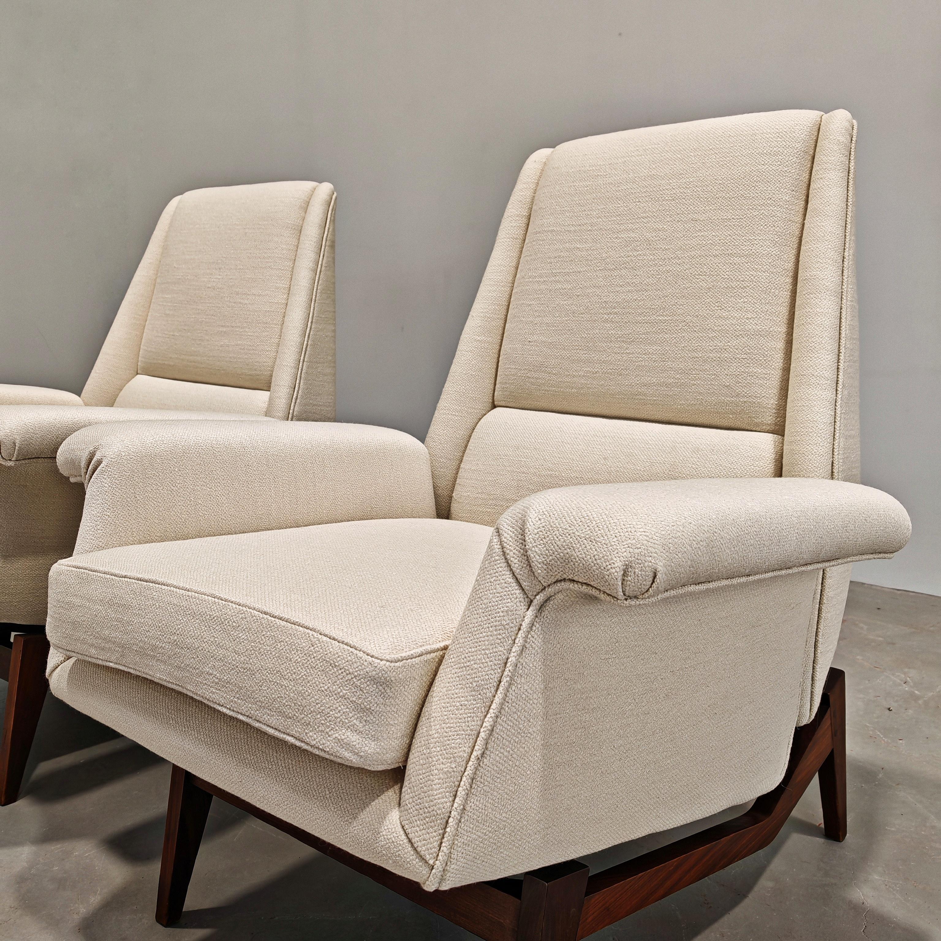 Other pair of scandinavian style armchairs Italian production 60s attribution  Dassi