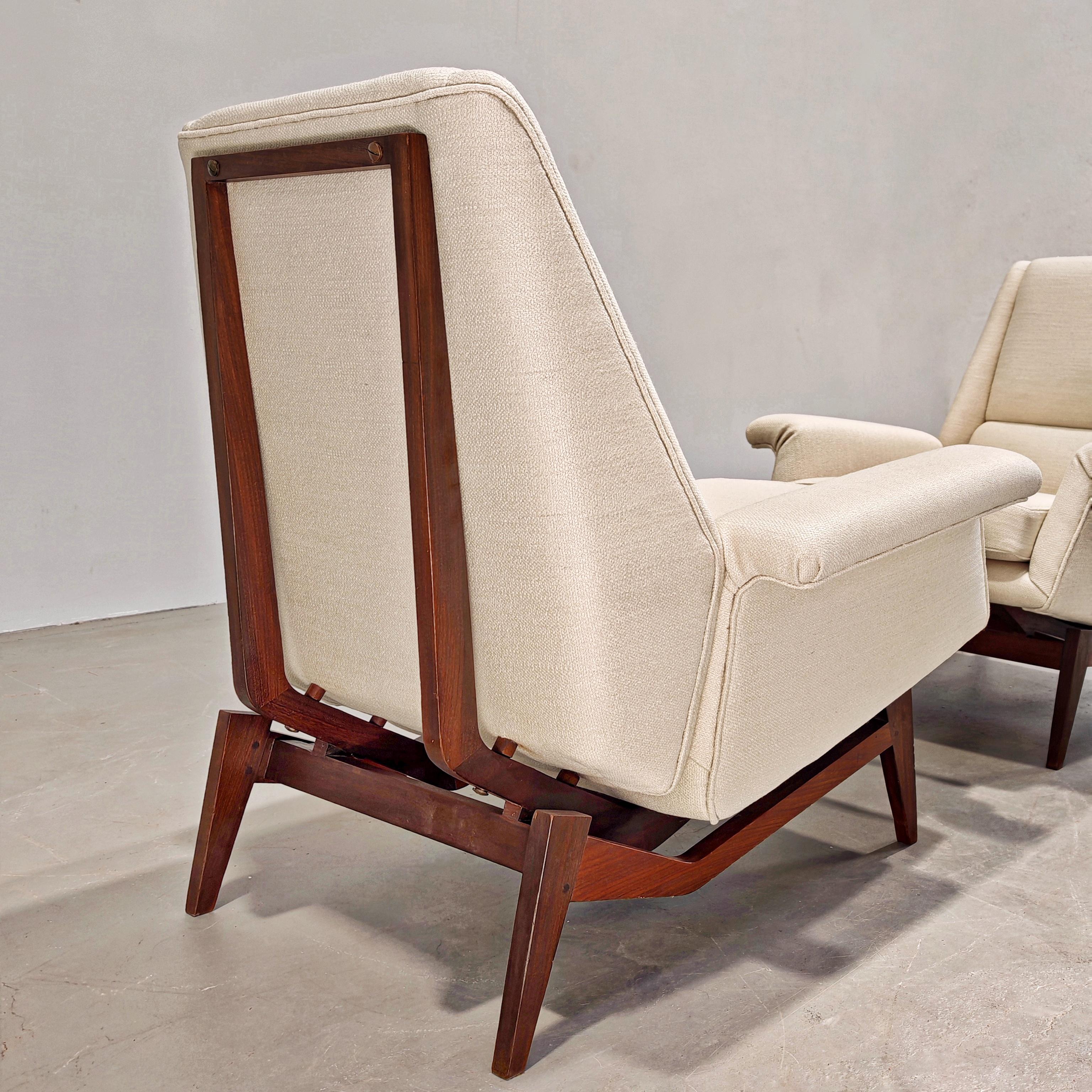 pair of scandinavian style armchairs Italian production 60s attribution  Dassi 1
