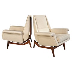 pair of scandinavian style armchairs Italian production 60s attribution Dassi