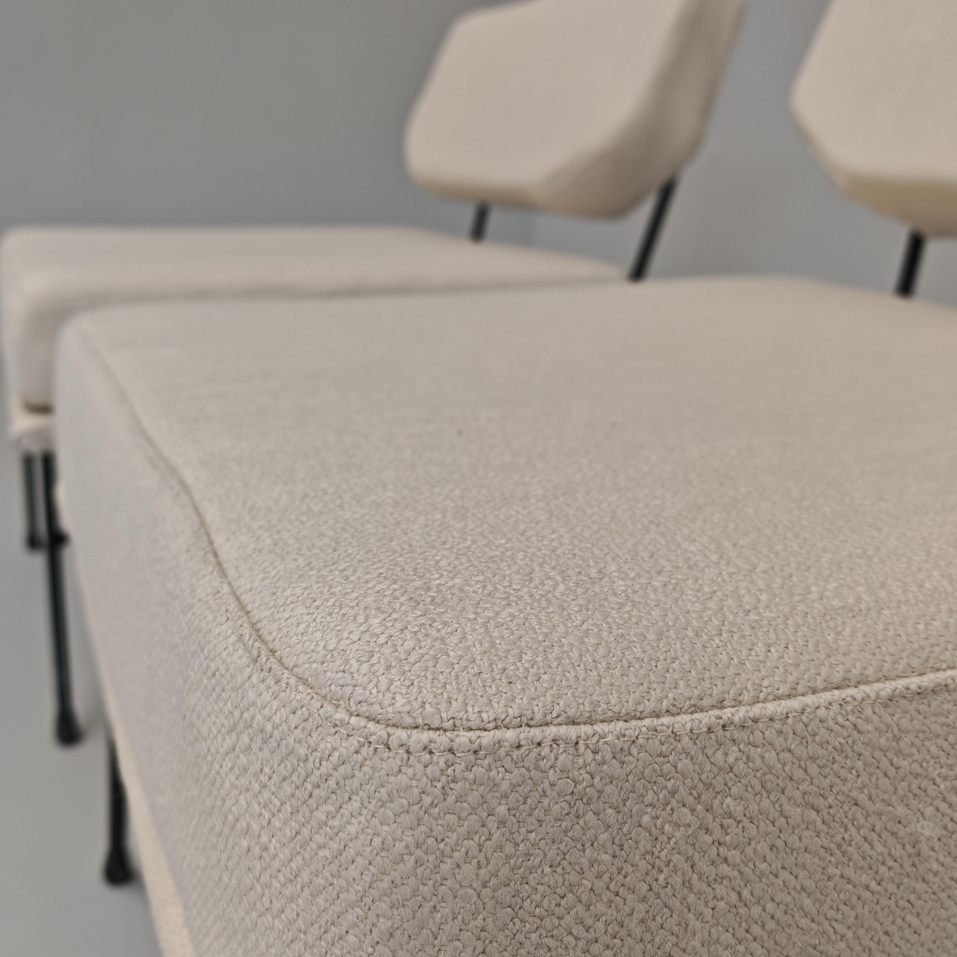 Coppia poltrone tessuto design italiano vintage 60s  