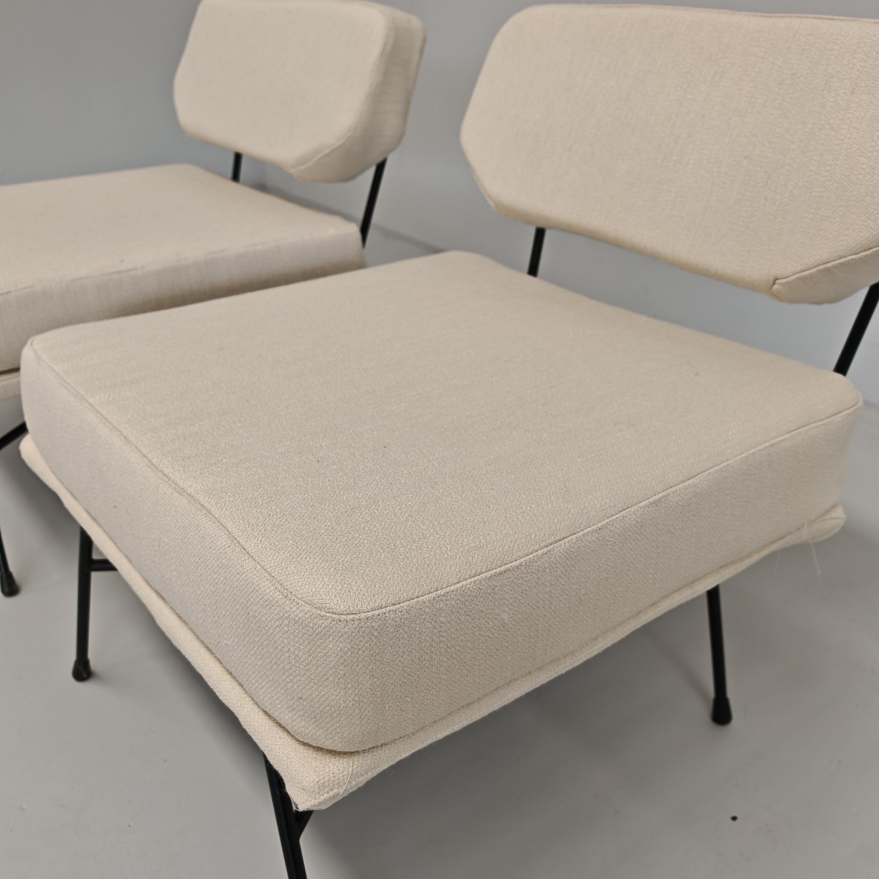 Coppia poltrone tessuto design italiano vintage 60s  
