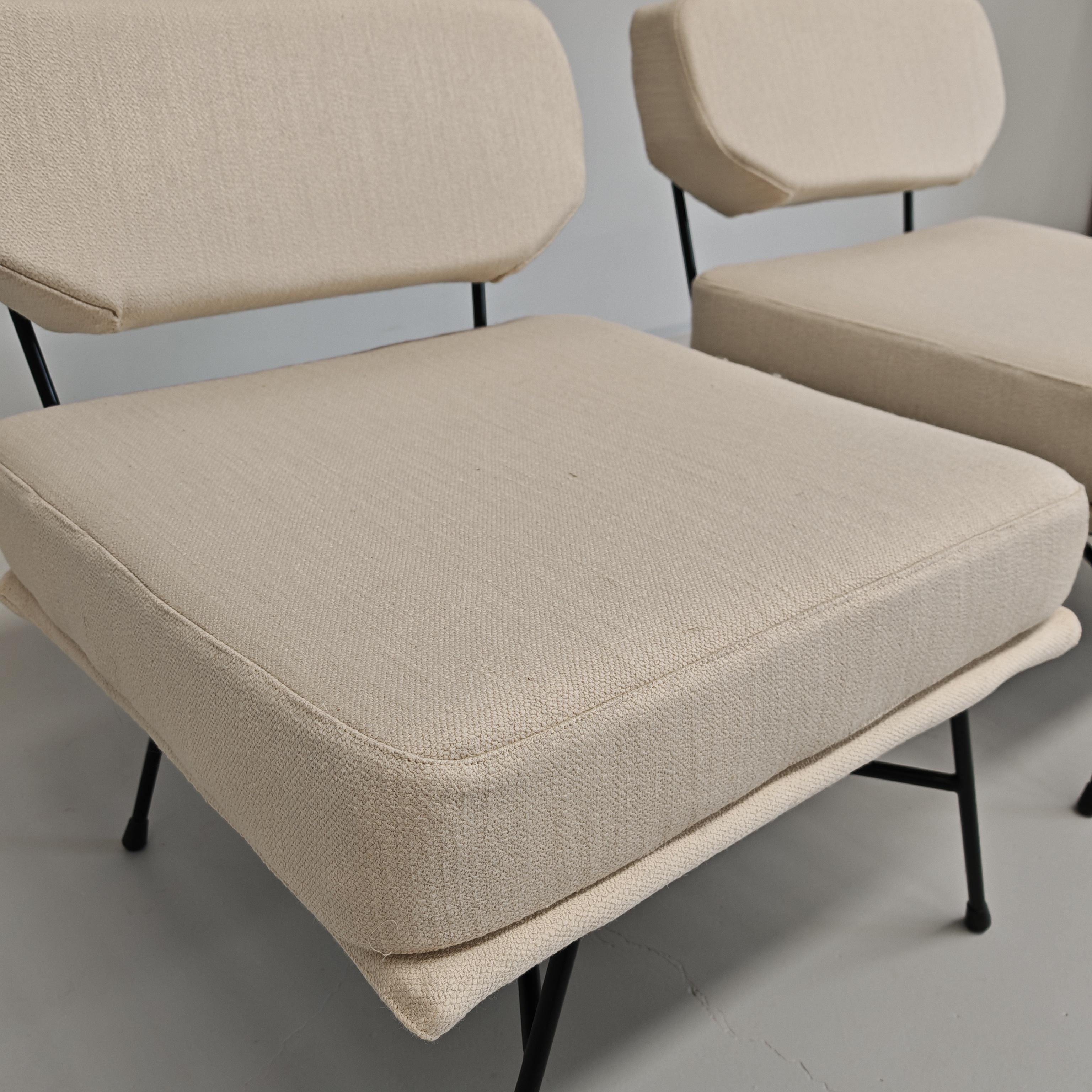 Coppia poltrone tessuto design italiano vintage 60s  