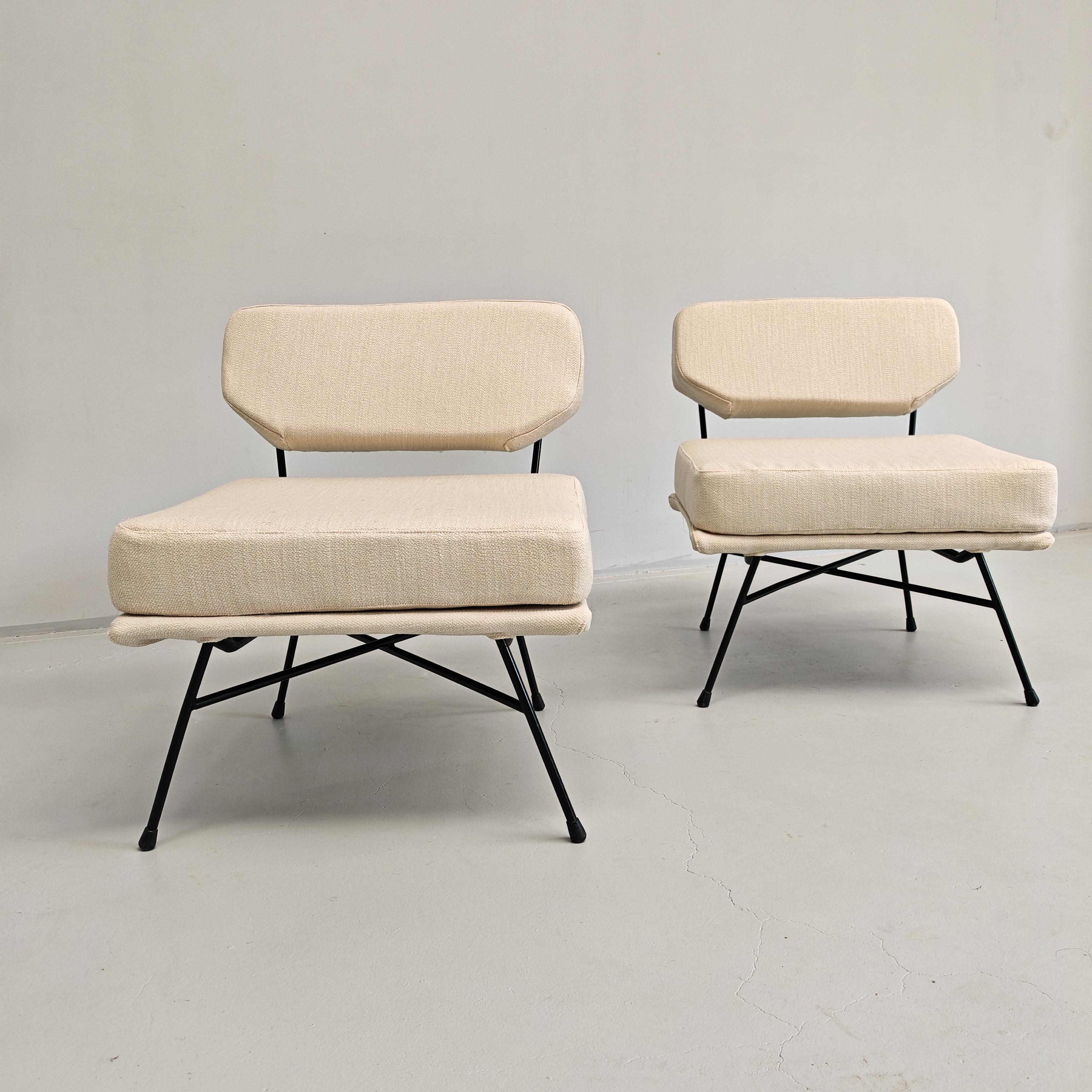 Coppia poltrone tessuto design italiano vintage 60s  